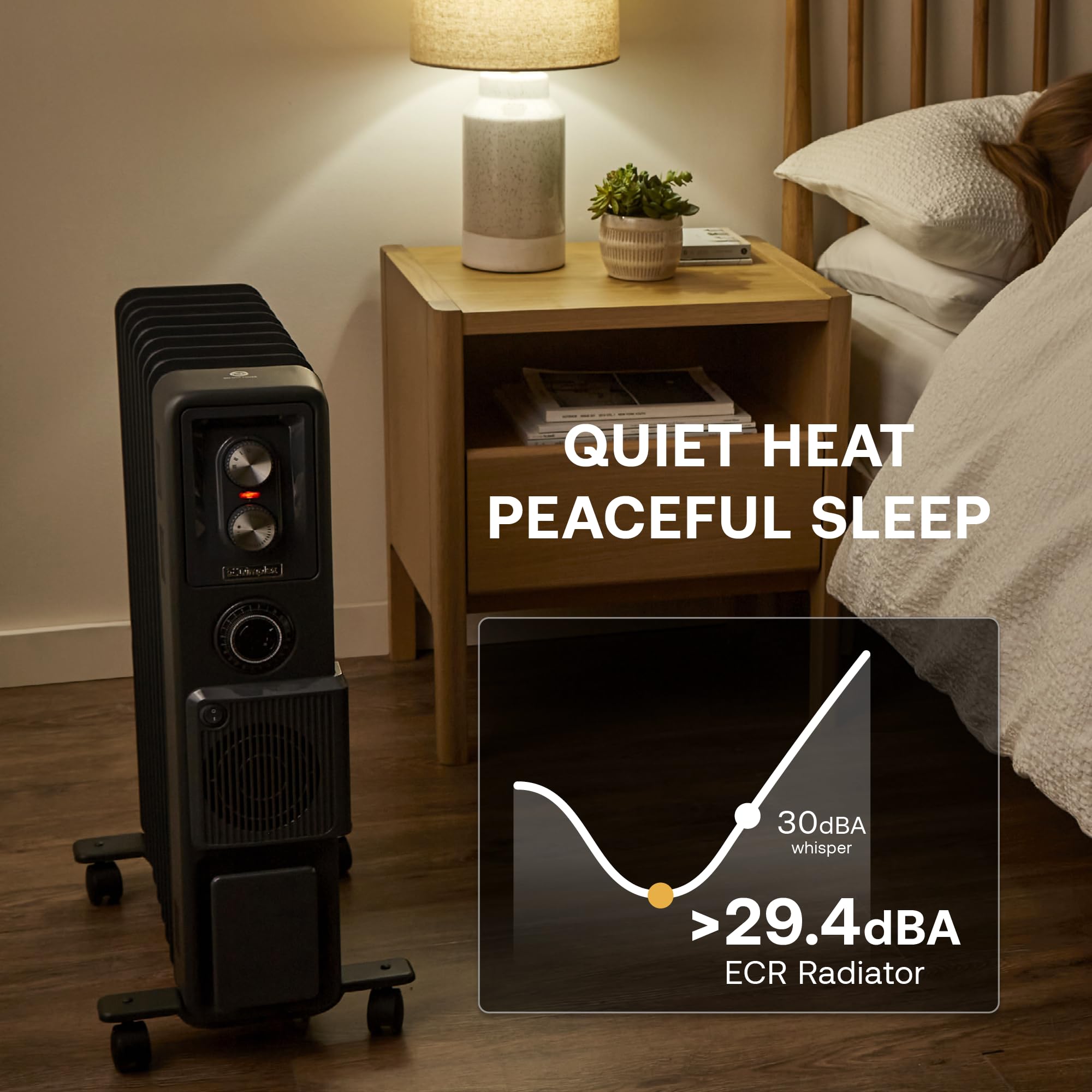 Dimplex ECR24TiFB Oil-Free Radiator - 2.4kW Turbo Fan Heater | 3 Settings | Black 7