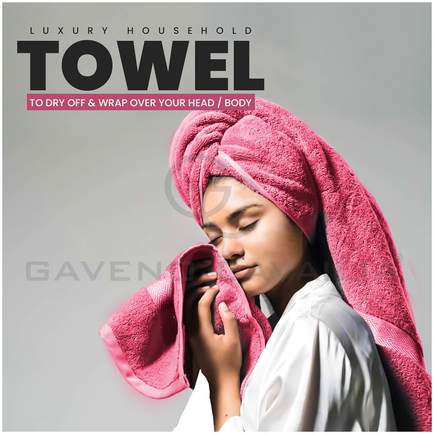 GC GAVENO CAVAILIA 10 Piece Cotton Towel Bale Set | 450 GSM | Deep Red | Quick Drying 6