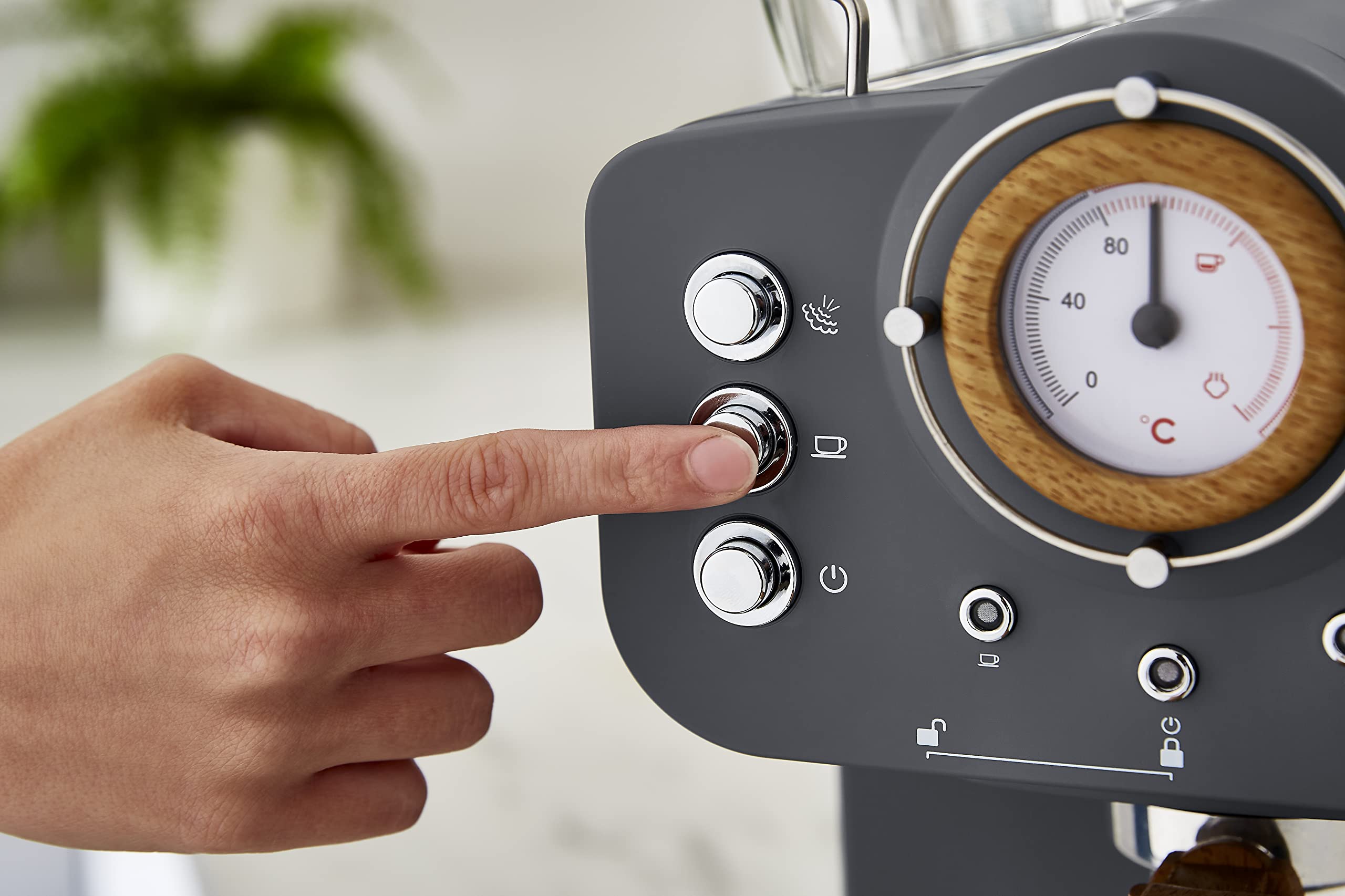 Swan SK22110GRYN Nordic Espresso Coffee Machine with Milk Frother | 1.2L Tank | ESE Pod Compatible 5
