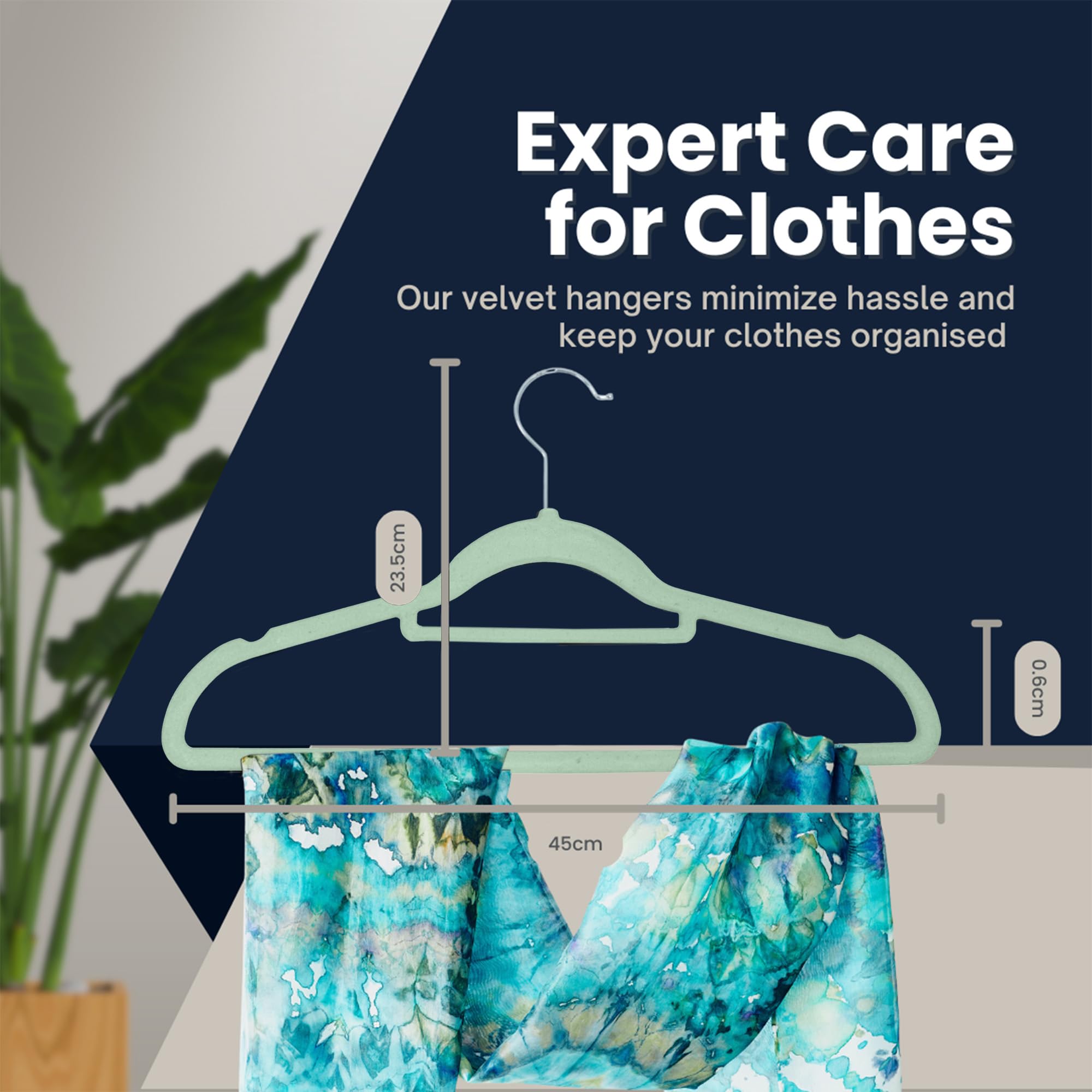 Sasha Morel Velvet Coat Hangers - 50 Pack Non-Slip Space Saving with Swivel Hooks | Mint Green 4