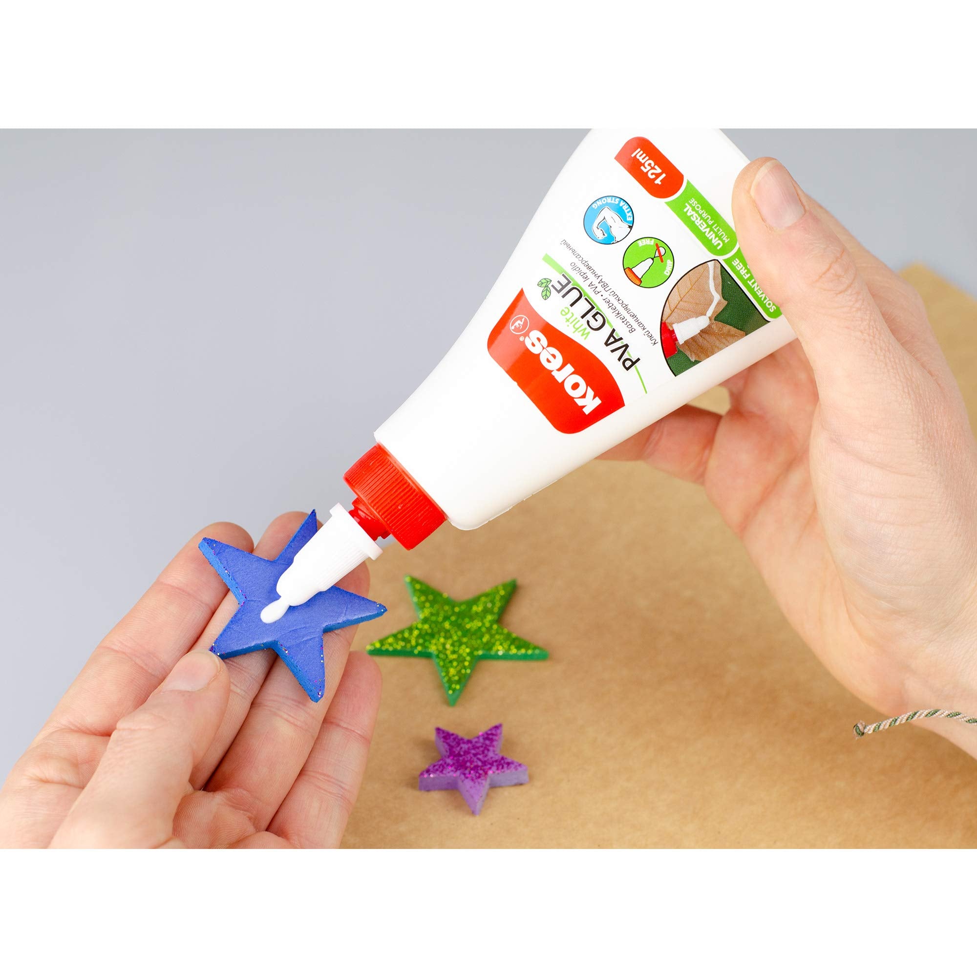 Kores Extra Strong PVA Art Glue - 60ml Liquid Adhesive | Non-Toxic, Washable