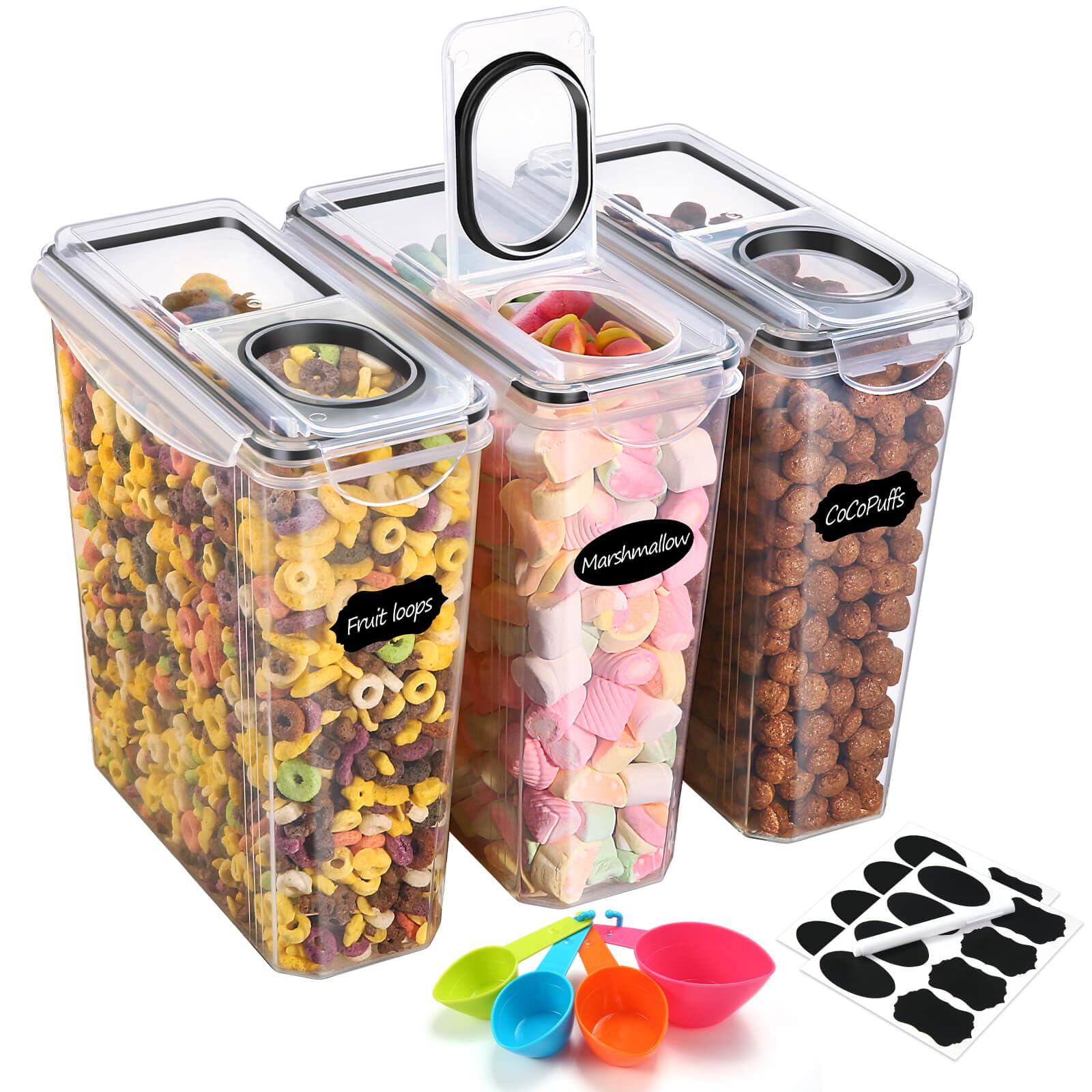 YASHE 3-Piece Airtight Cereal Storage Containers | 3.7L Large Capacity | BPA Free PP Plastic