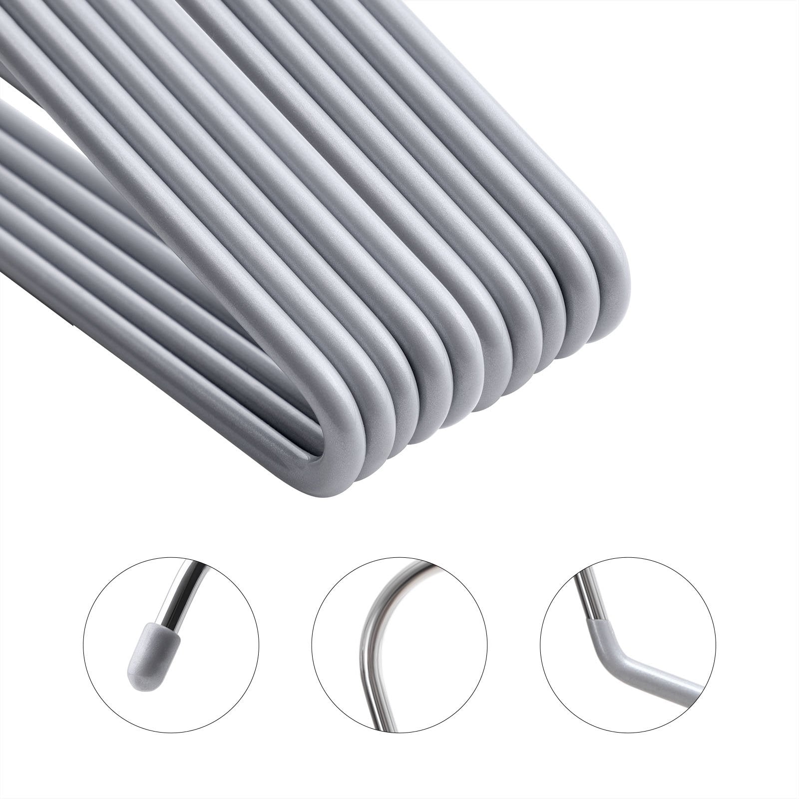 SONGMICS Pack of 20 Metal Trouser Hangers with Open End and Non-Slip Coating | 3kg Capacity 4