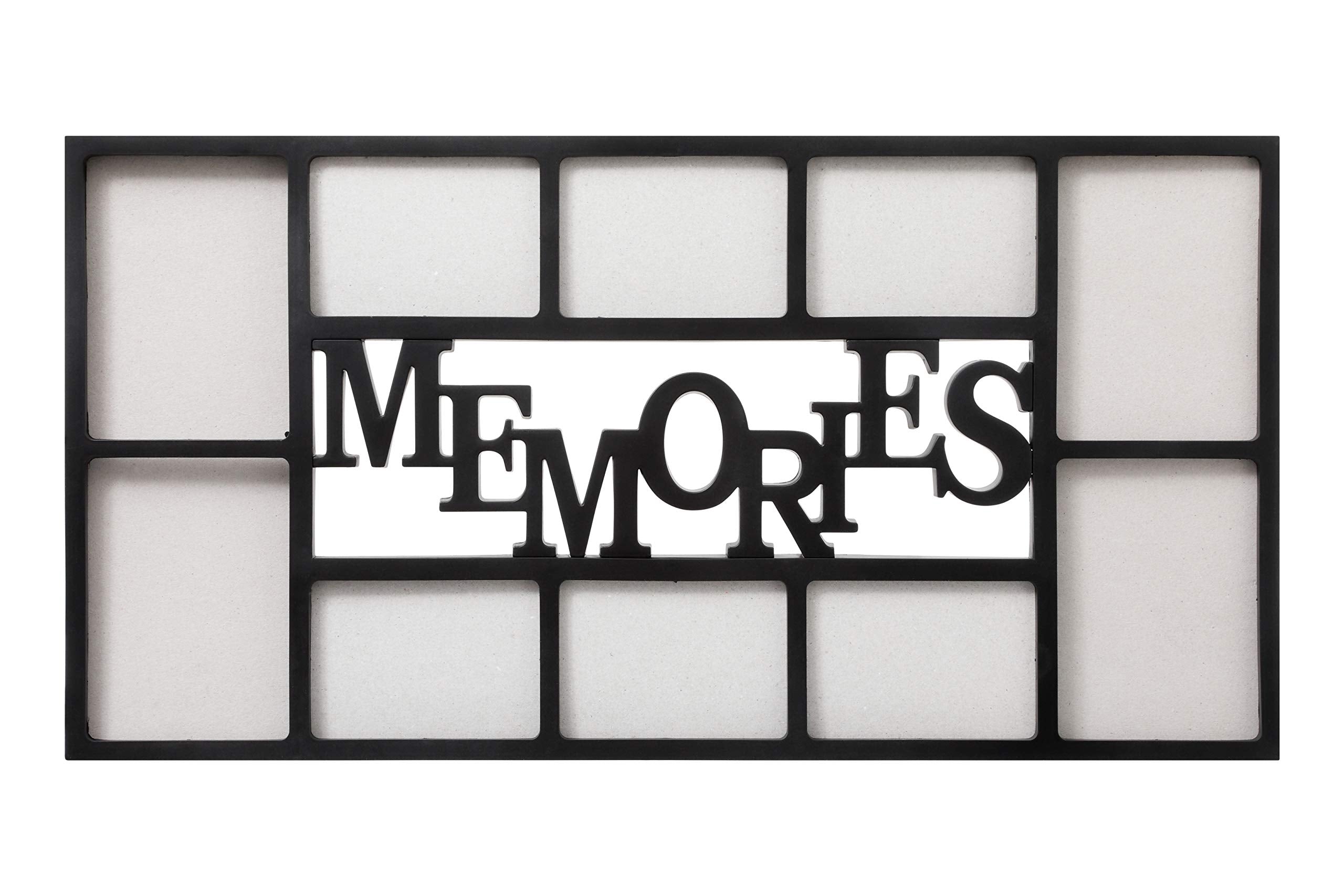 ARPAN Memories Multi Aperture Photo Frame - Black | Holds 10 Photos (6x 4x6", 4x 5x7") | Wall Mount 6