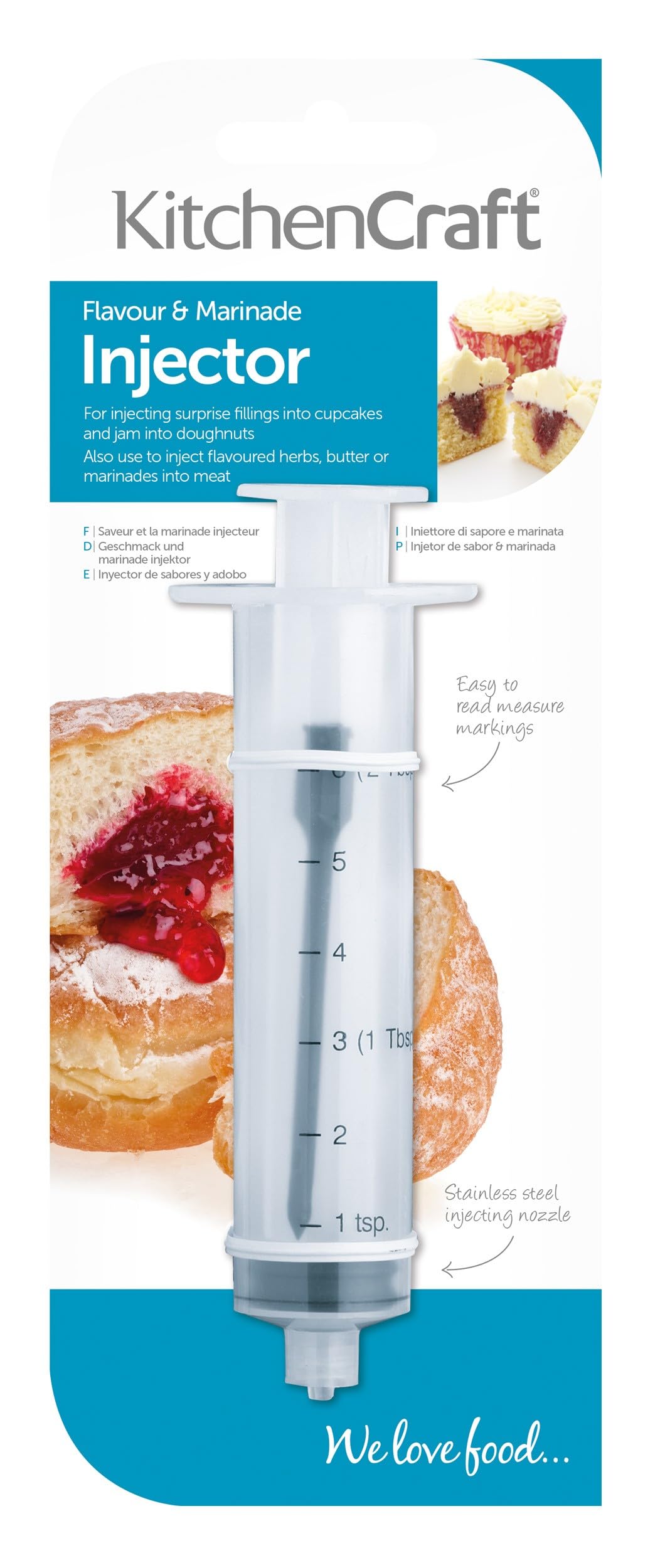 KitchenCraft Meat Injector Cooking Syringe for Roasts & BBQ | 5ml Capacity | Stainless Steel 5