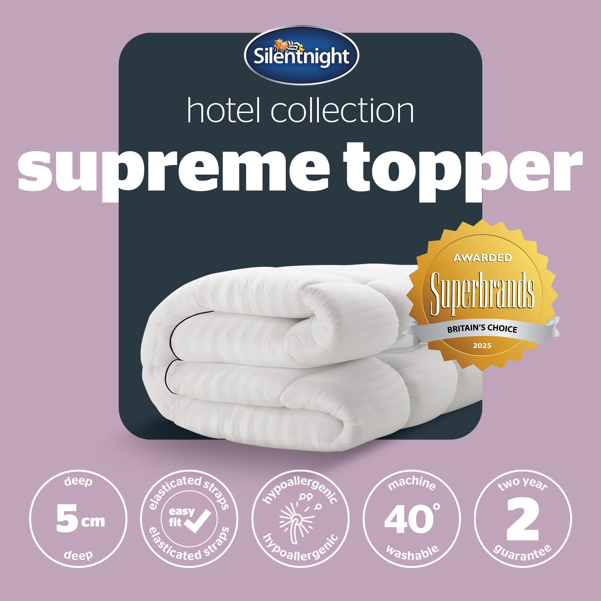 Silentnight Hotel Collection Mattress Topper - Single Bed | 5cm Depth | Hypoallergenic 9