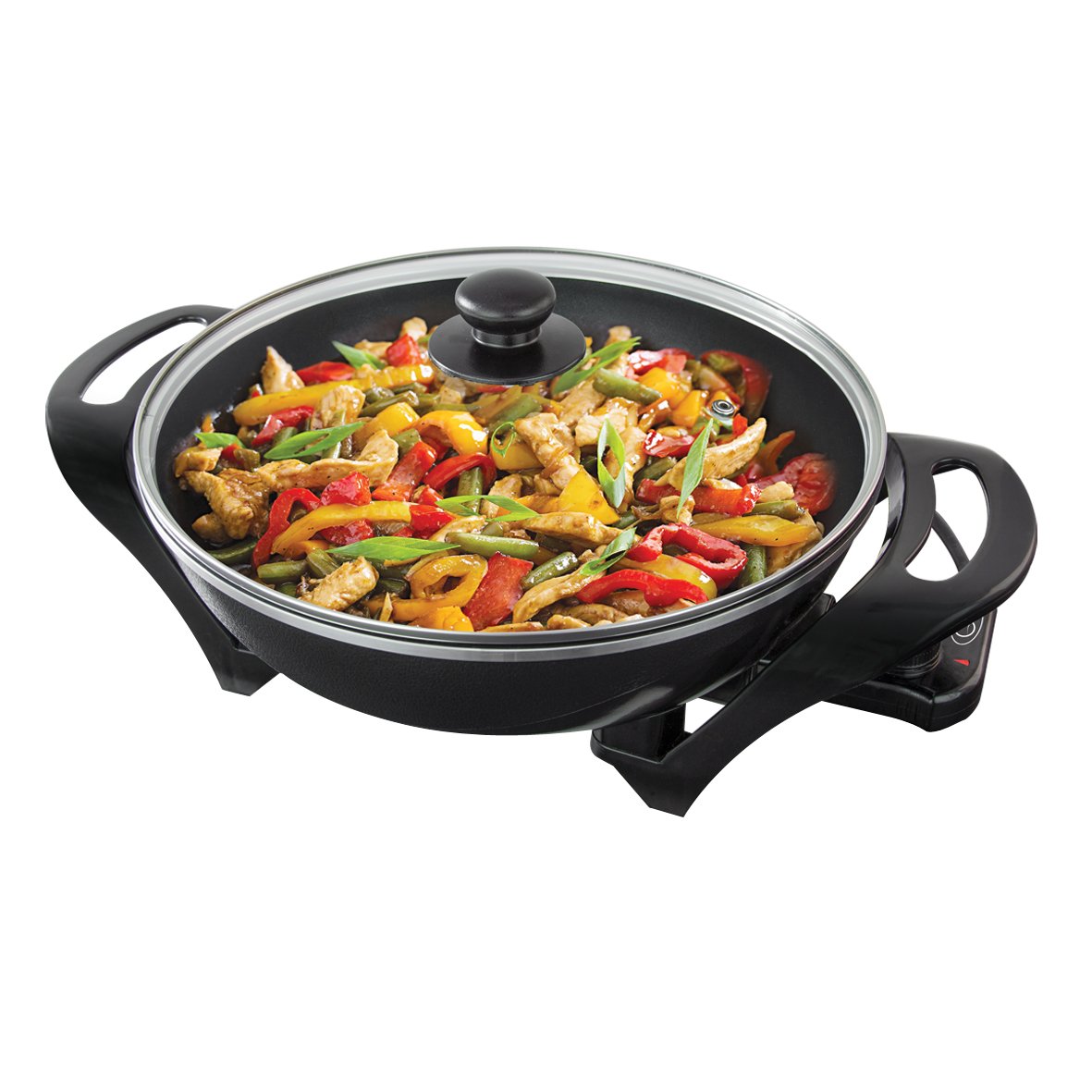 Quest Electric Non-Stick Wok with Lid - 1500W Power | 33cm Diameter | 5 Temperature Settings 1