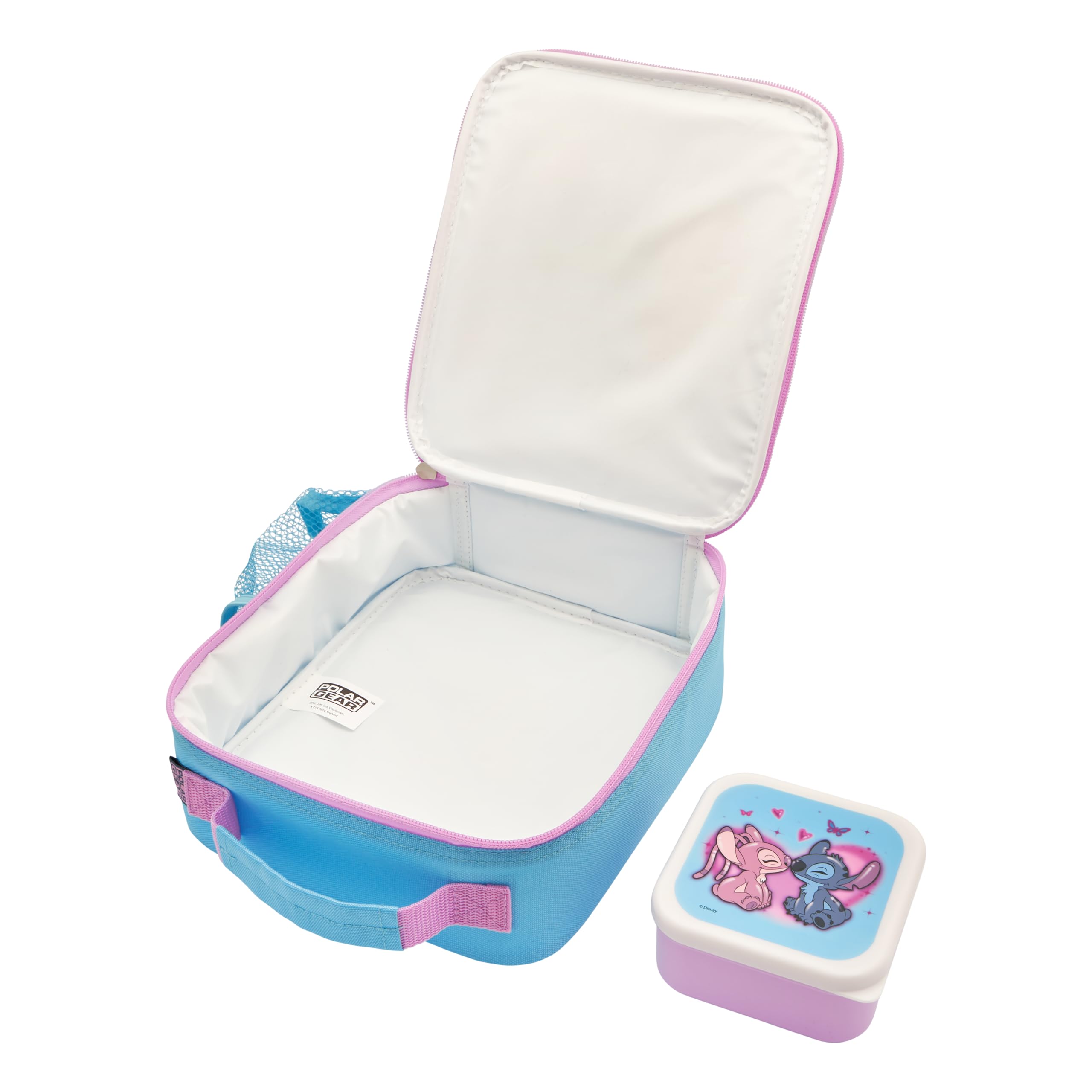 Disney Stitch Lunch Bag with Mini Lunch Box by Polar Gear - Insulated Polyester, Includes Snack Pot 7