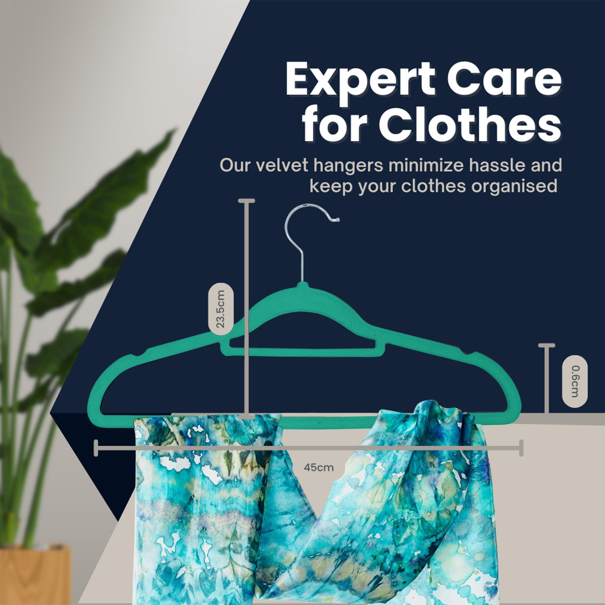 Sasha Morel Velvet Hangers - 50 Pack Non-Slip Space Saving Coat Hangers | Teal 4