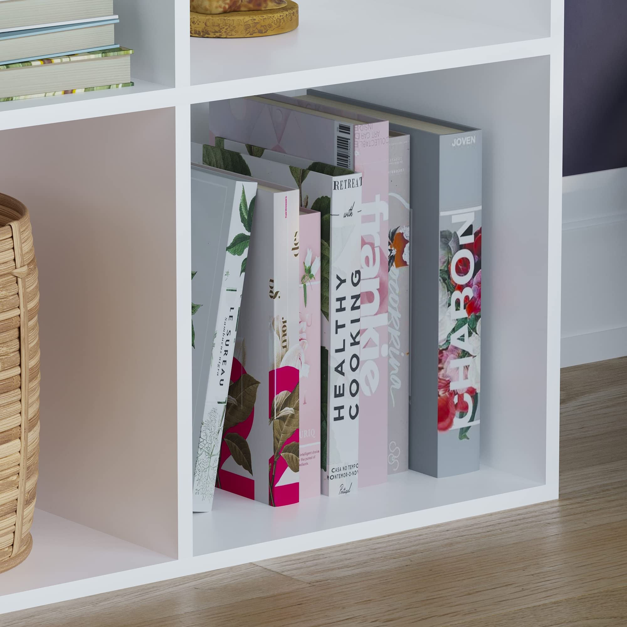 Vida Designs Durham 4 Cube Bookcase Storage Organiser | White | MDF & Chipboard 4