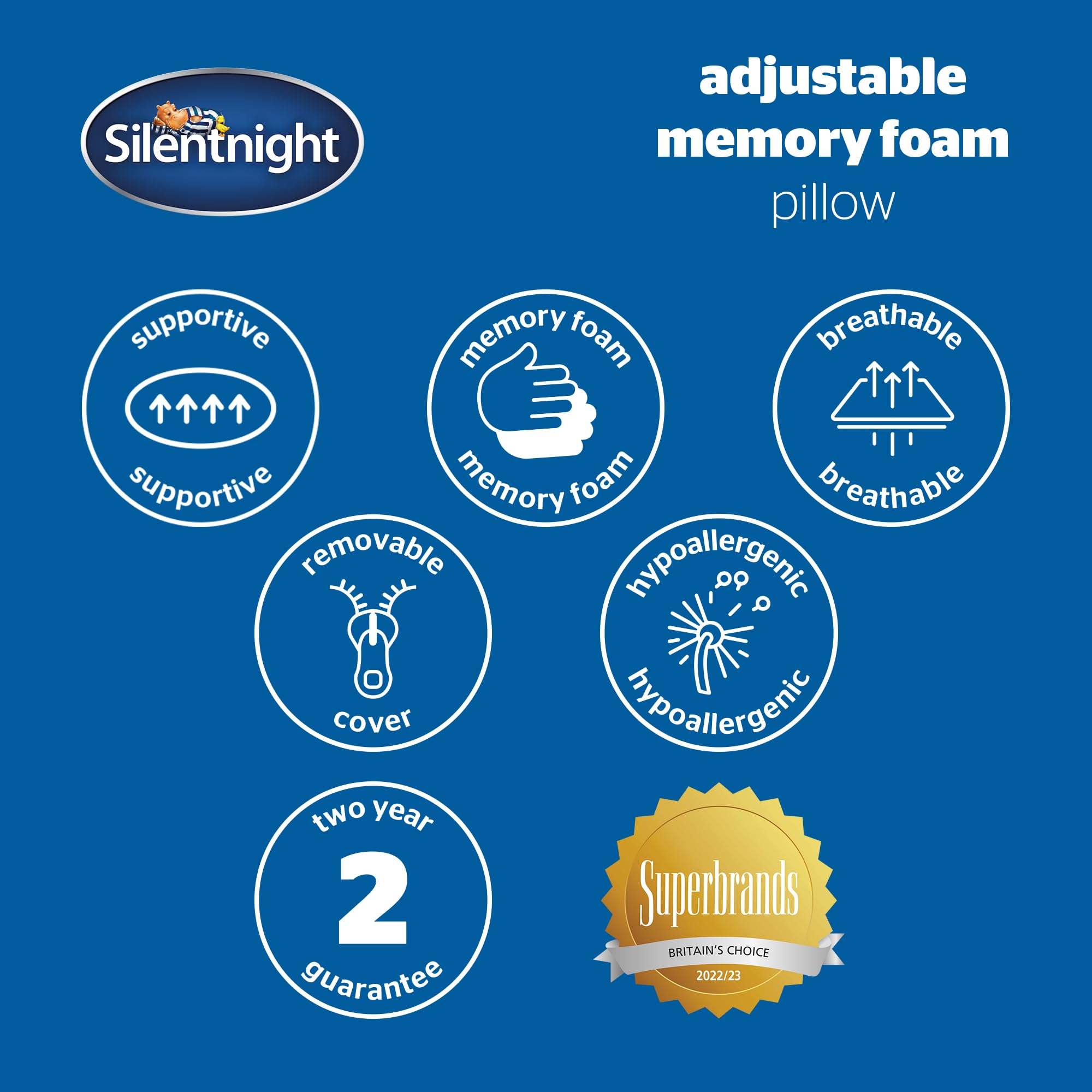 Silentnight Adjustable Shredded Memory Foam Standard Pillow - Hypoallergenic, White, 1 Pack 8