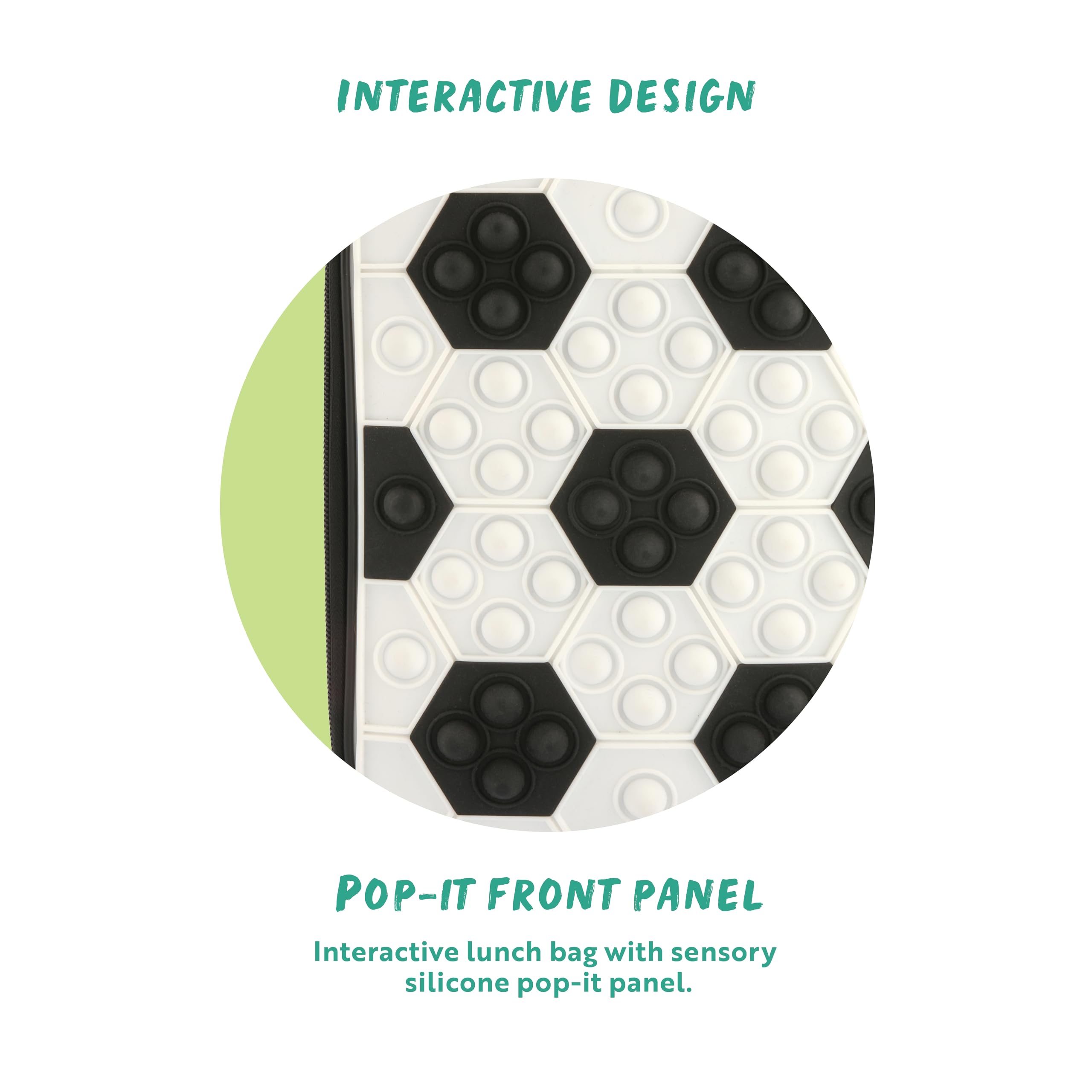 Polar Gear Kids Football Sensory Pop It Lunch Bag - Insulated, Lightweight, Wipe-Clean Interior 5