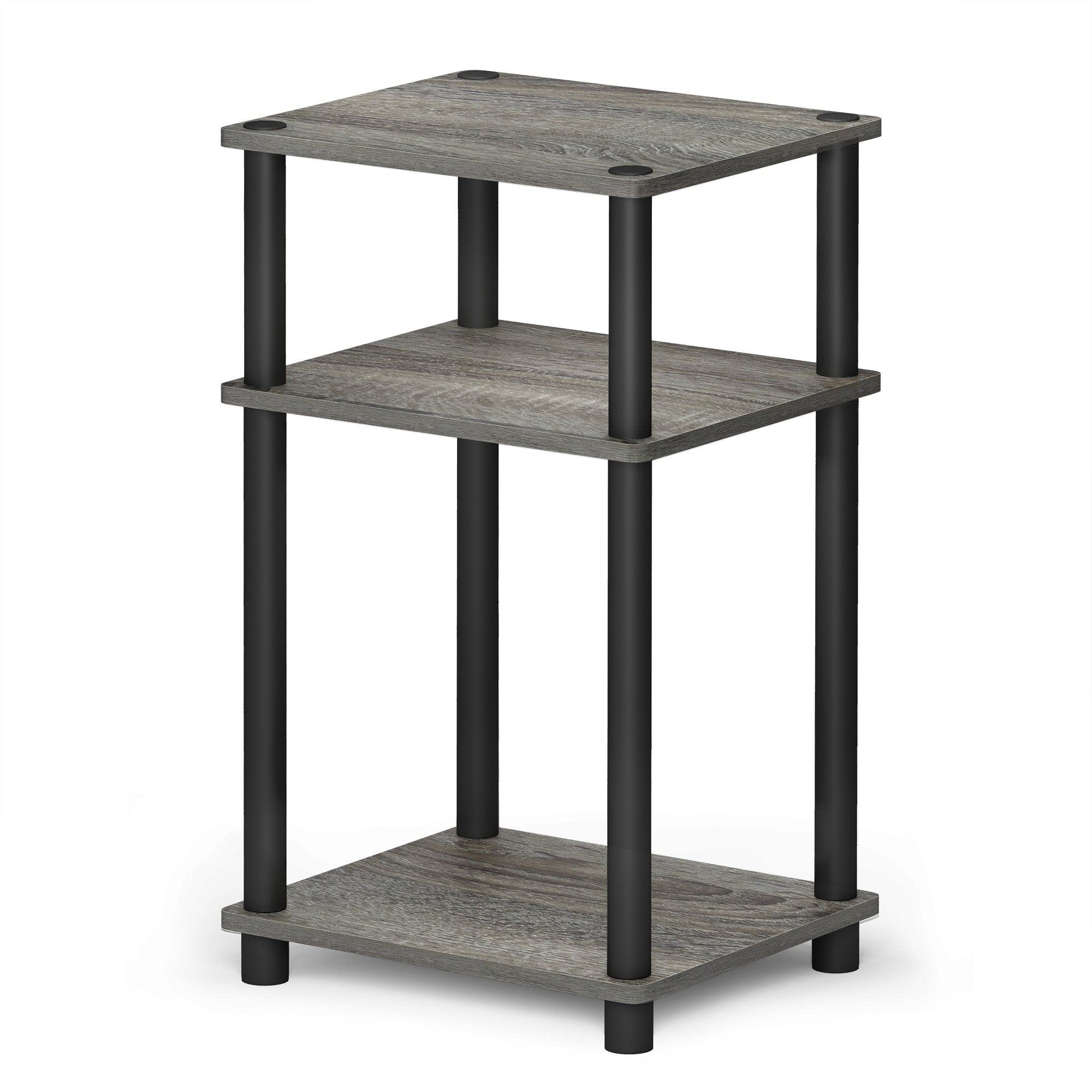 Furinno JUST Side Table - 3-Tier End Table for Small Spaces | French Oak/Black | Engineered Wood 6