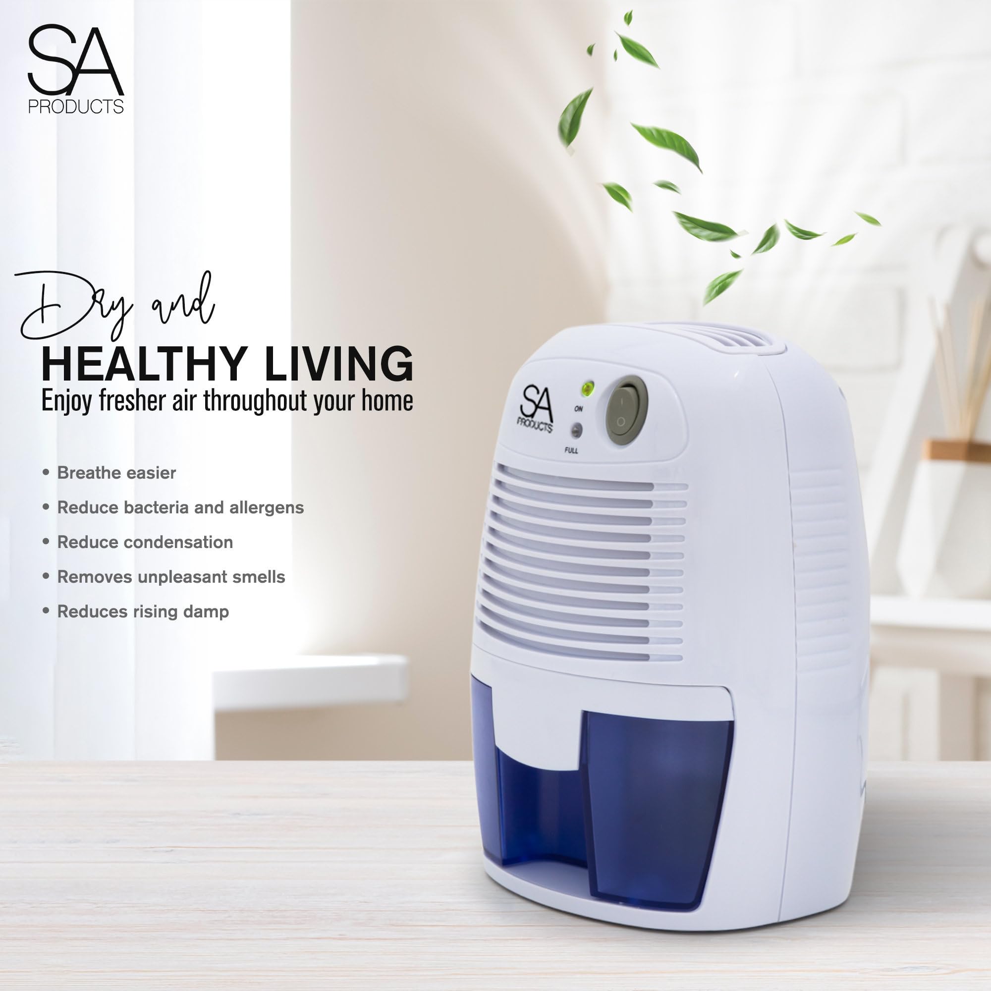SA Products 500ml Portable Dehumidifier and Air Purifier | Quiet Operation | Automatic Shutoff 6