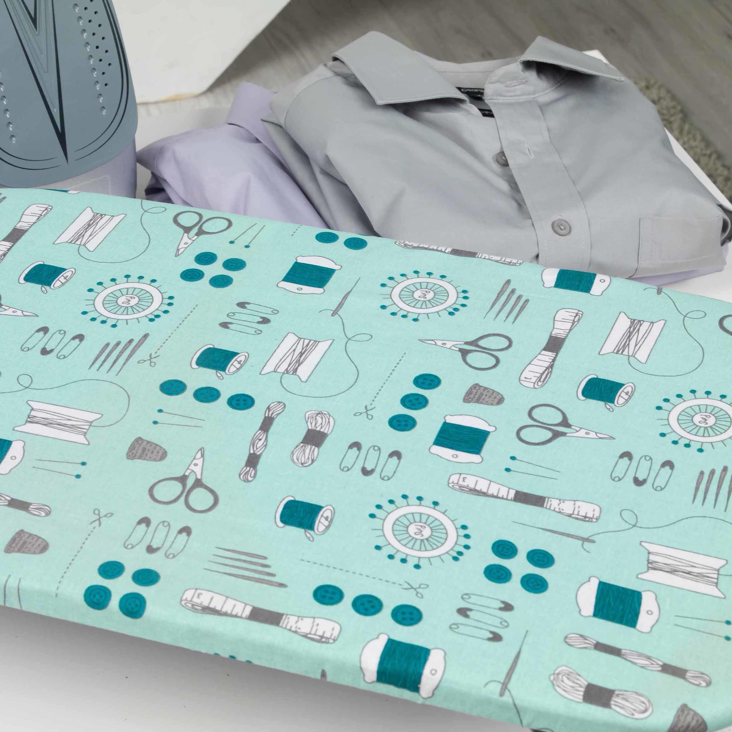 Beldray Tabletop Ironing Board - 73x31cm, Sewing Print, 100% Cotton Cover, Foldable Legs 7