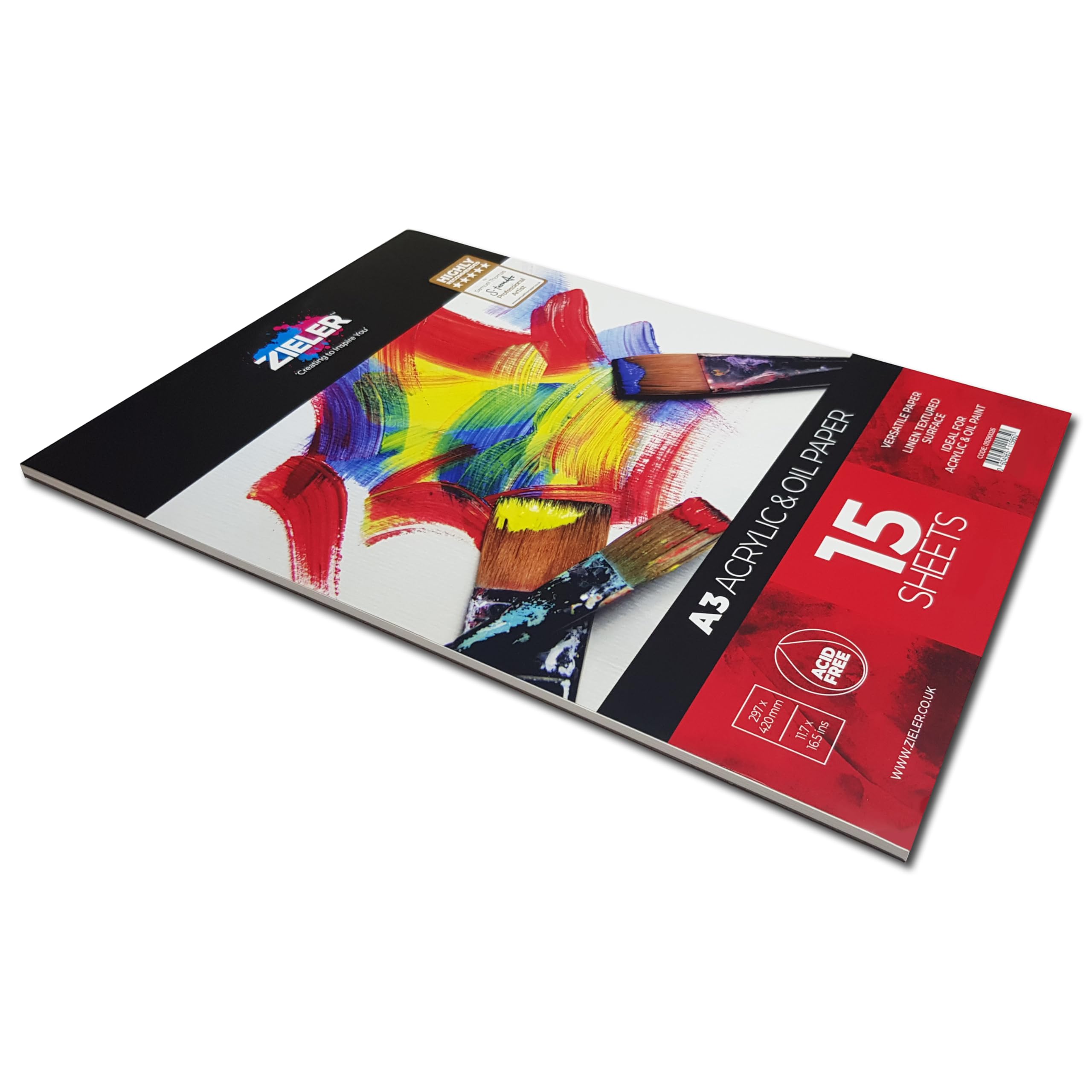 Zieler Linen Textured Painting Pad - 300gsm Paper, 15 Sheets, A3 Size | Ivory 2