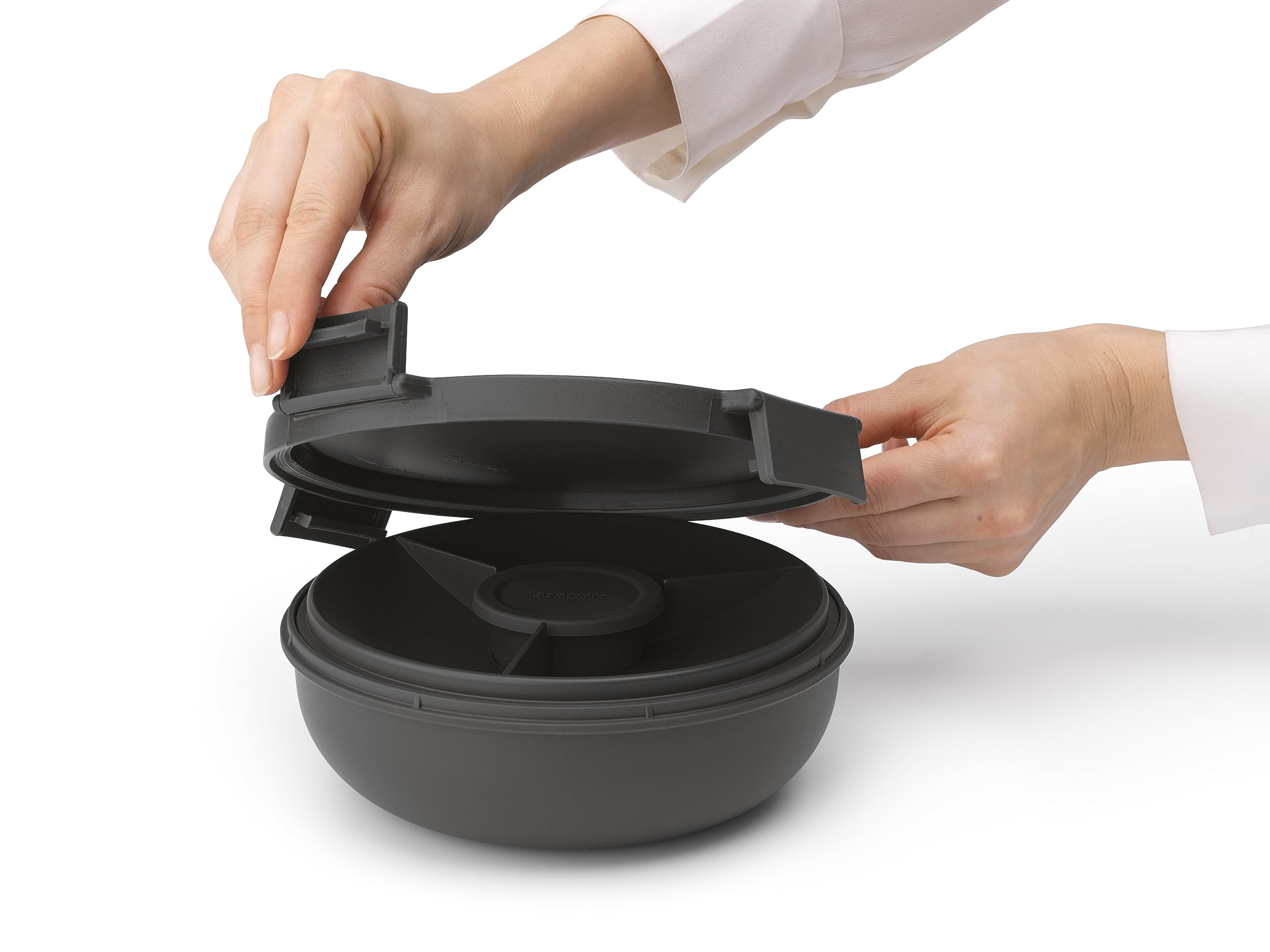 Brabantia Make & Take Salad Bowl - 1.3L Capacity, Dark Grey, Leakproof | Dishwasher Safe 3