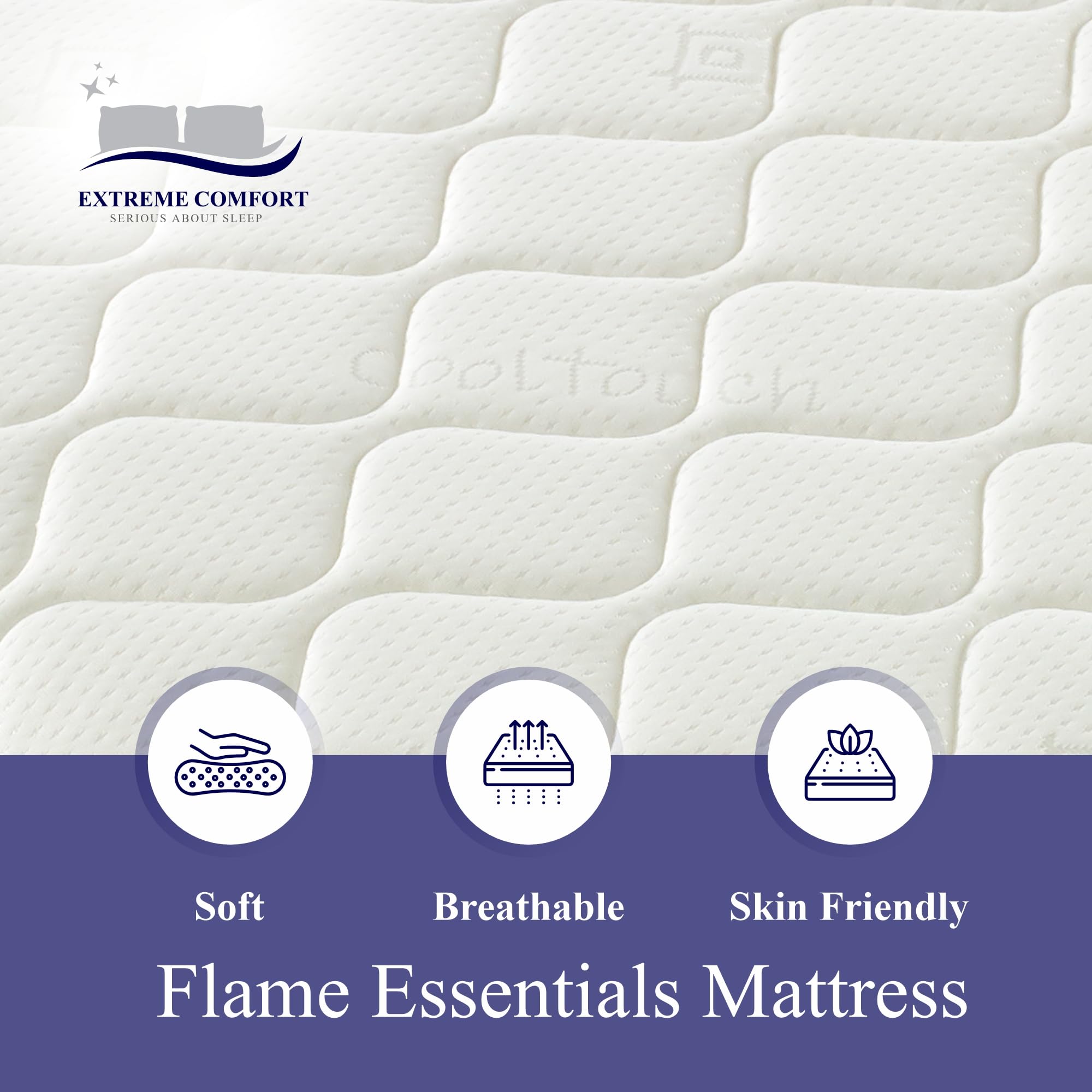 eXtreme comfort ltd Flame Essentials Double Mattress - 135 x 190cm | 18cm Deep | Foam Free Bonnell Spring 7