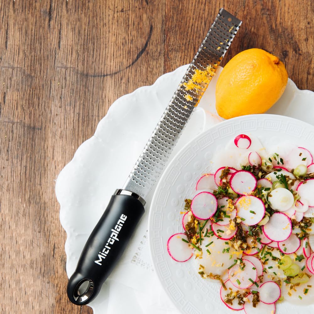 Microplane Zester Grater - Ultra-Sharp Stainless Steel Blade | Black | Made in USA 8