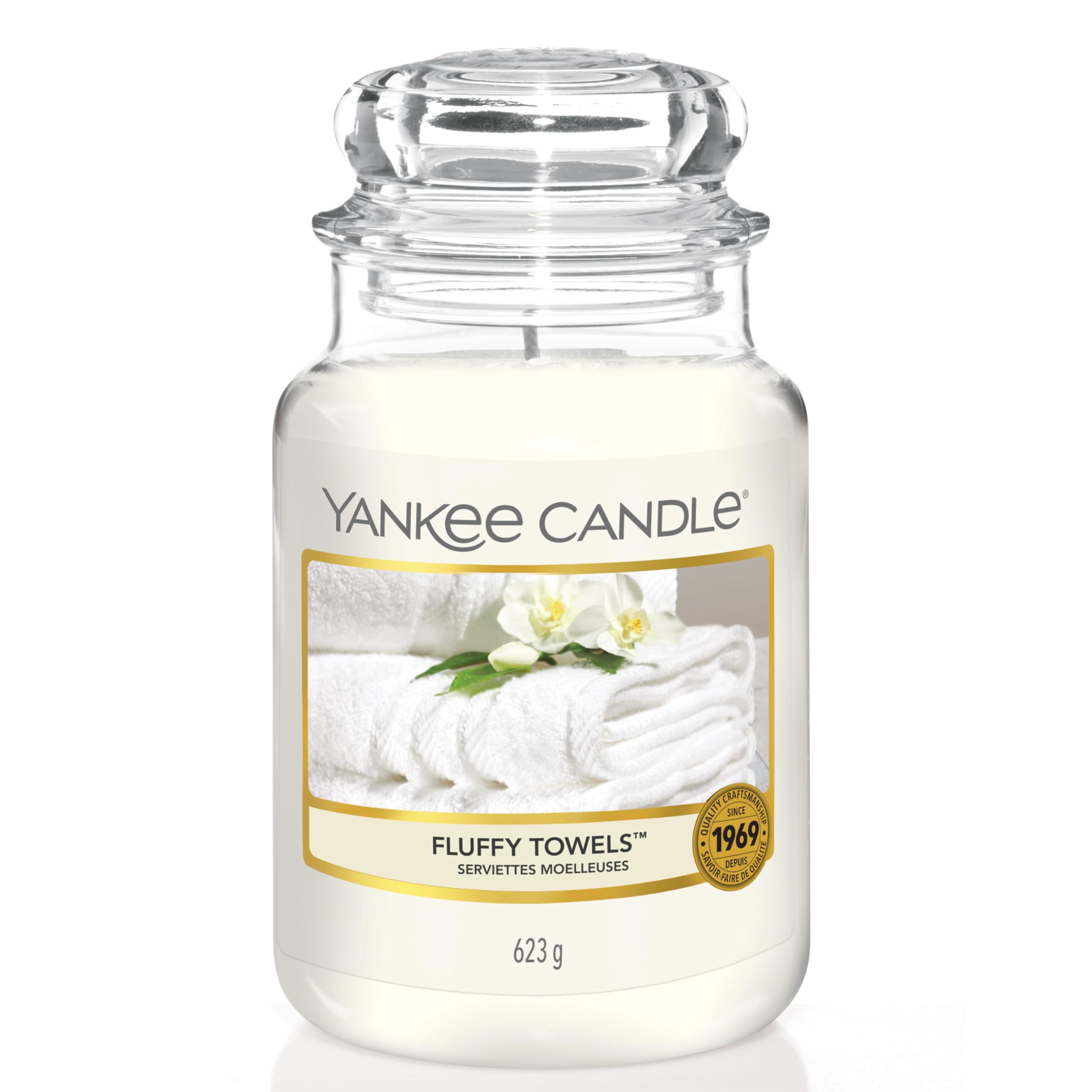 Yankee Candle Fluffy Towels Scented Candle | Large Jar | Up to 150 Hours Burn Time 1