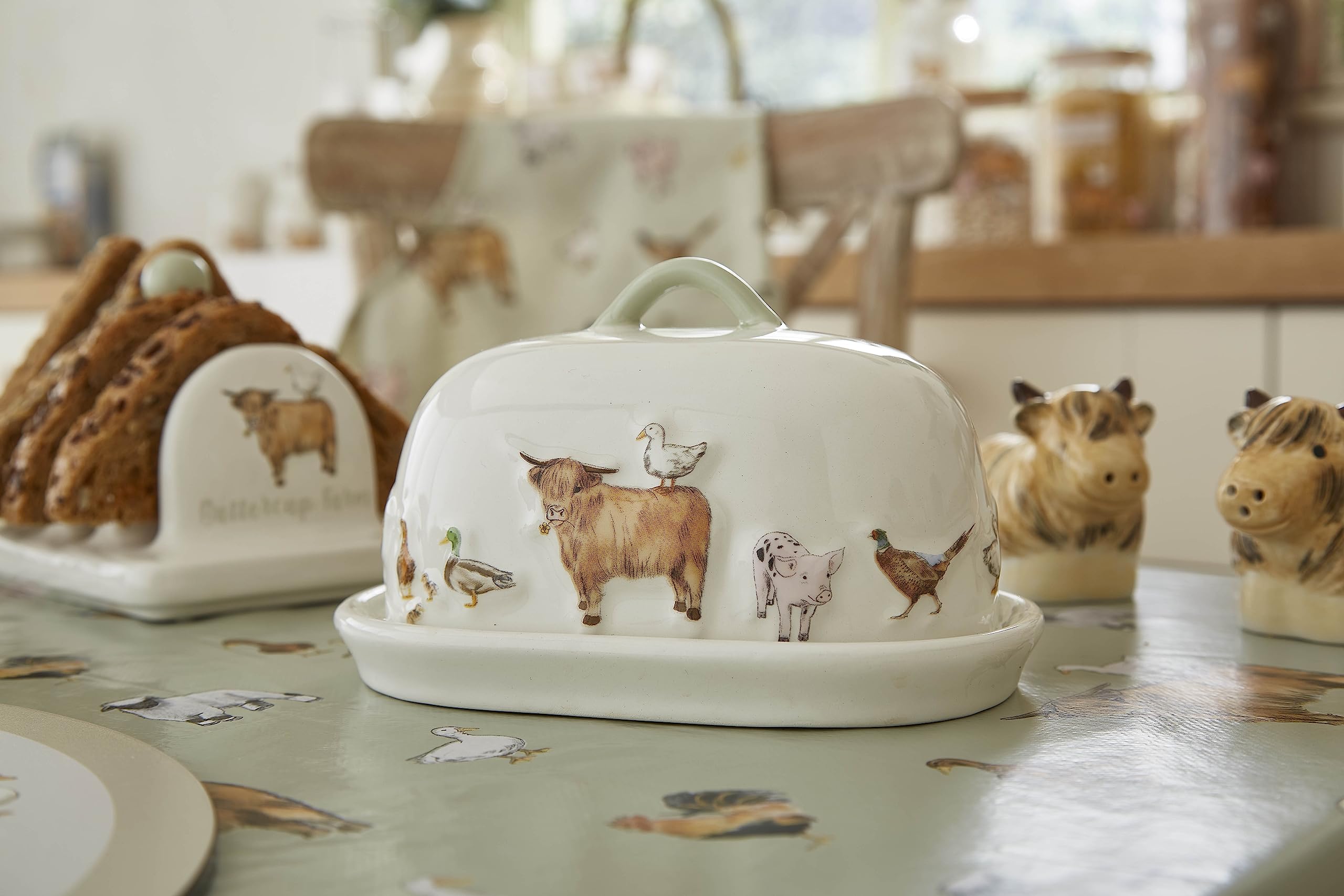 Cooksmart Ceramic Butter Dish with Lid | British Designed | Oval Shape | White 3