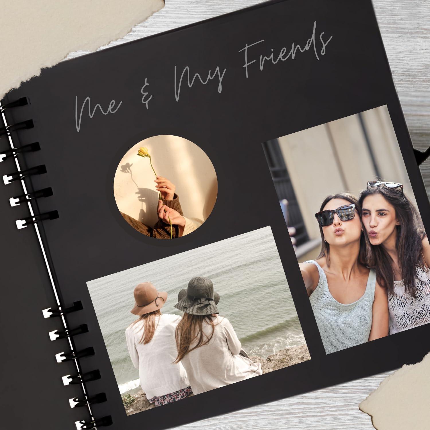 Hawksbill Black Scrapbook Photo Album - 60 Pages, 12' X 12' Spiral Bound | FSC Certified 6