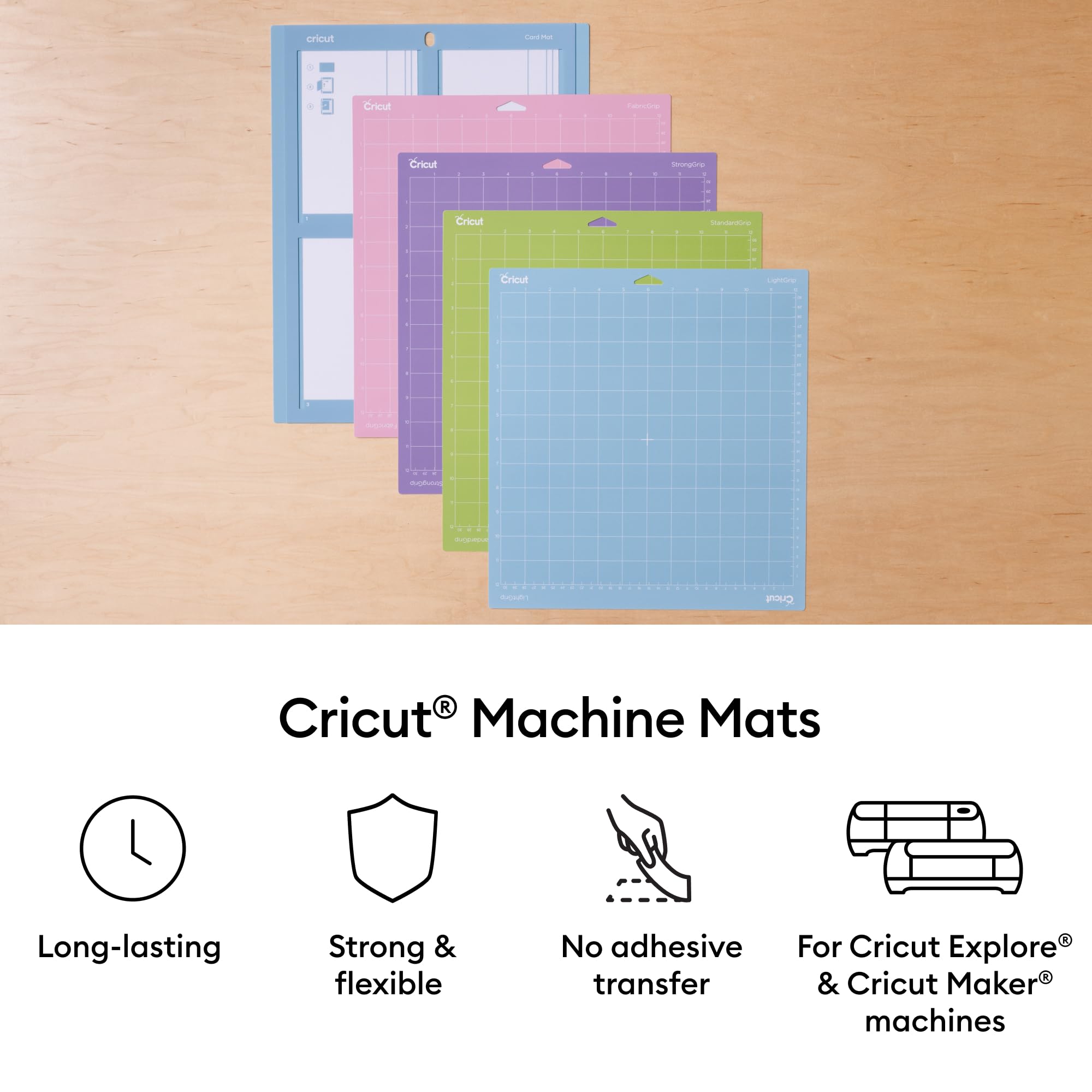 Cricut Standardgrip Cutting Mat 12" x 12" - 3 Pack | Strong Adhesion | Reusable 2