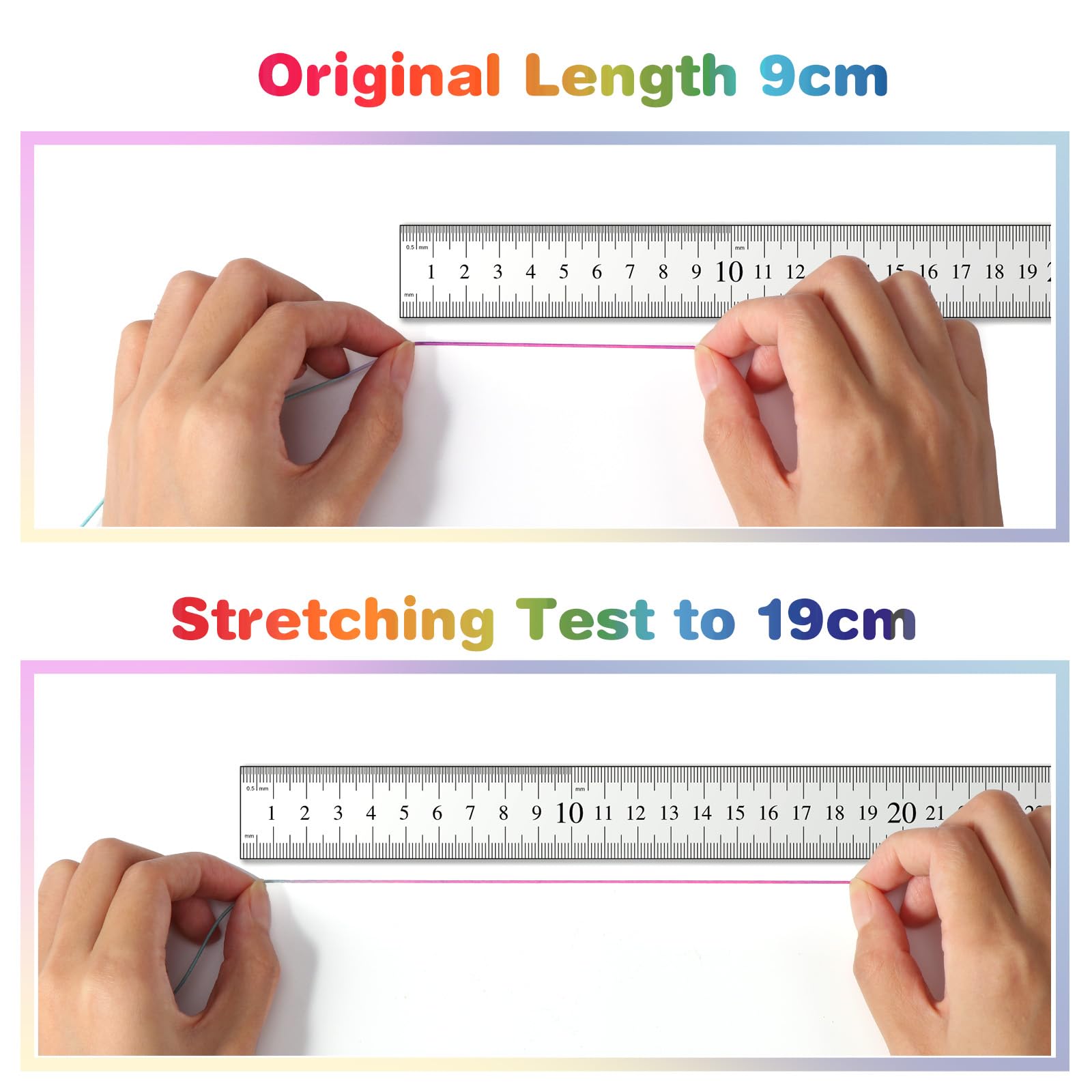 Diboniur Rainbow Elastic String for Bracelet Making - 1mm Diameter, 100m Length | TPE & Nylon 4