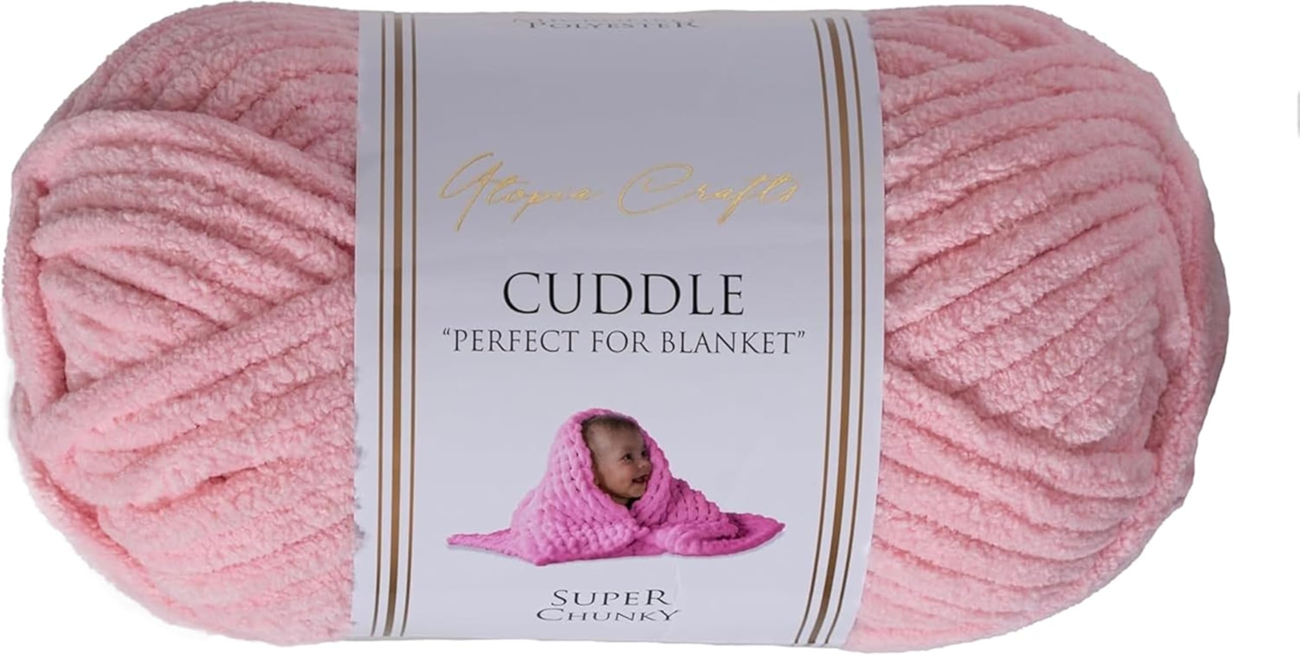 Utopia Crafts Cuddle Super Chunky Chenille Yarn - Soft Pink | 100g Skein | 60 Meter Length 1