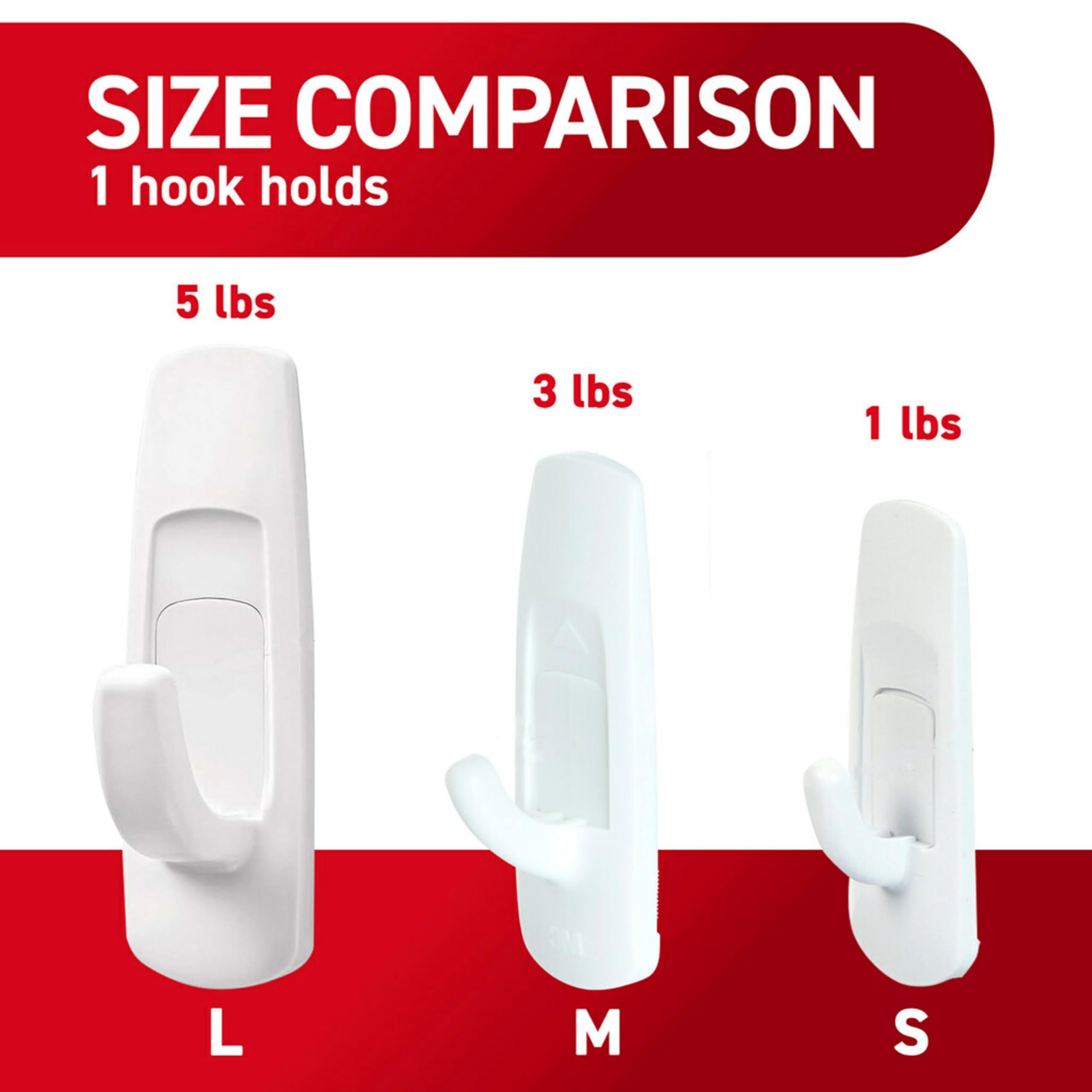 Command Large Utility Hooks - Damage Free Hanging | Holds 5 lbs | White Plastic | 7 Hooks & 12 Strips 5