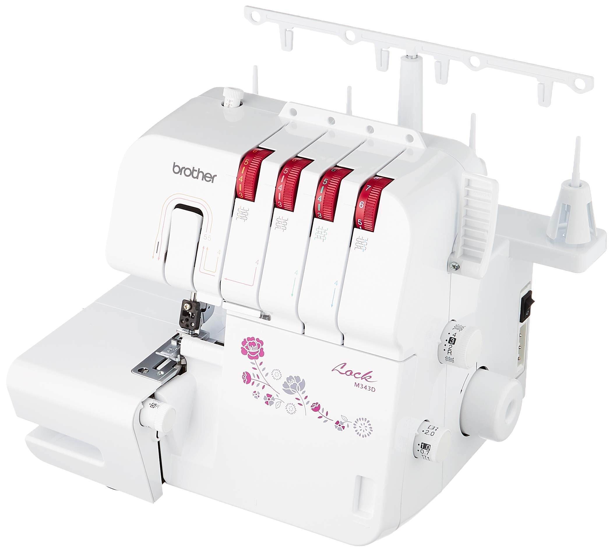 Brother M343D Overlocker - 3 or 4 Thread Capability | F.A.S.T Lower Looper Threading | White 3