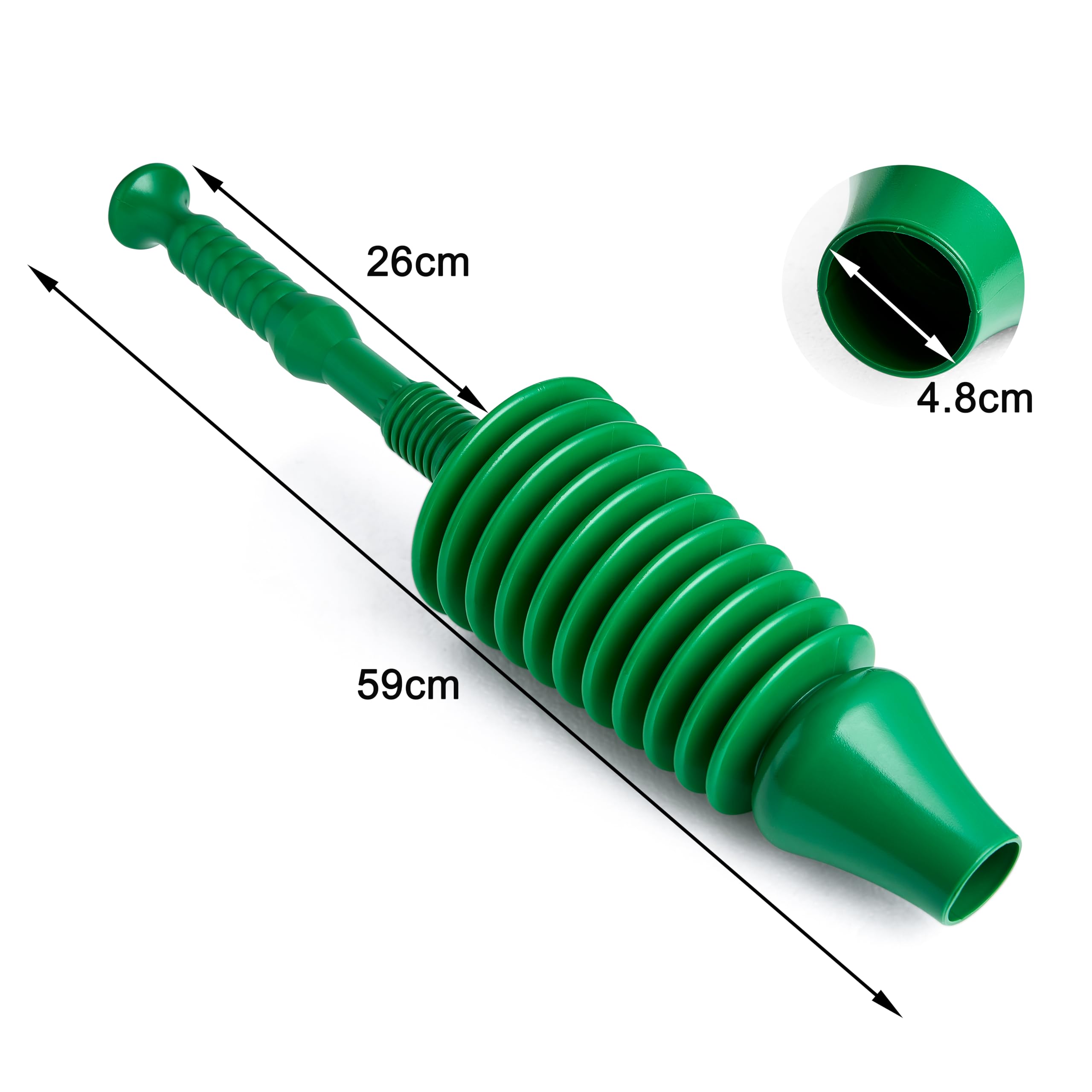 Vivo Technologies Heavy Duty Toilet Plunger - Powerful Water Pressure Unblocker | Green | 59 cm Length 4