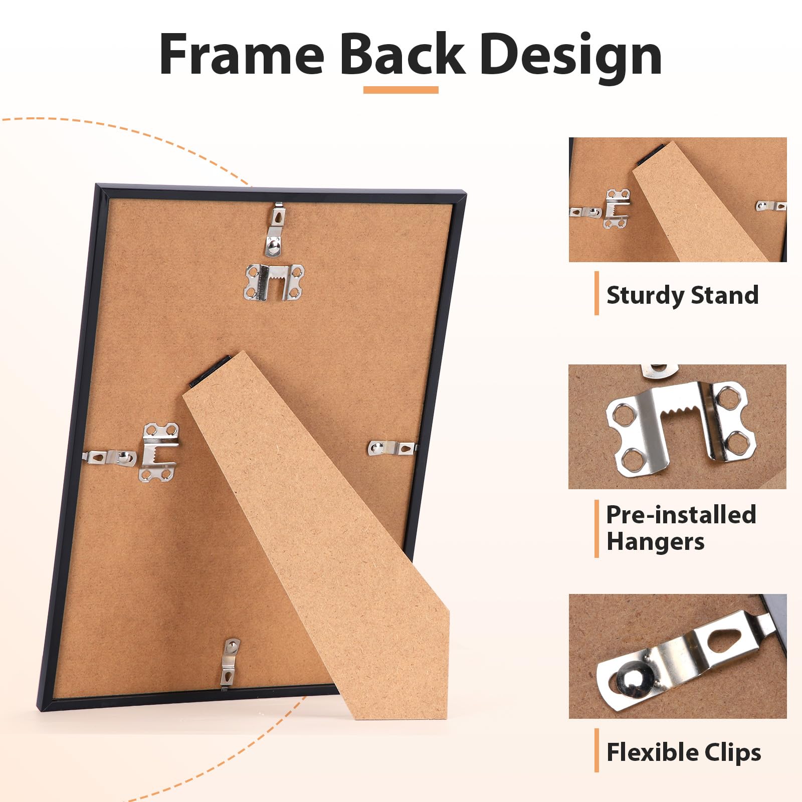 Alyvisun A4 Picture Frames (4 Pack) - Black Finish | Fits 14x20 cm Photos with Mat 8