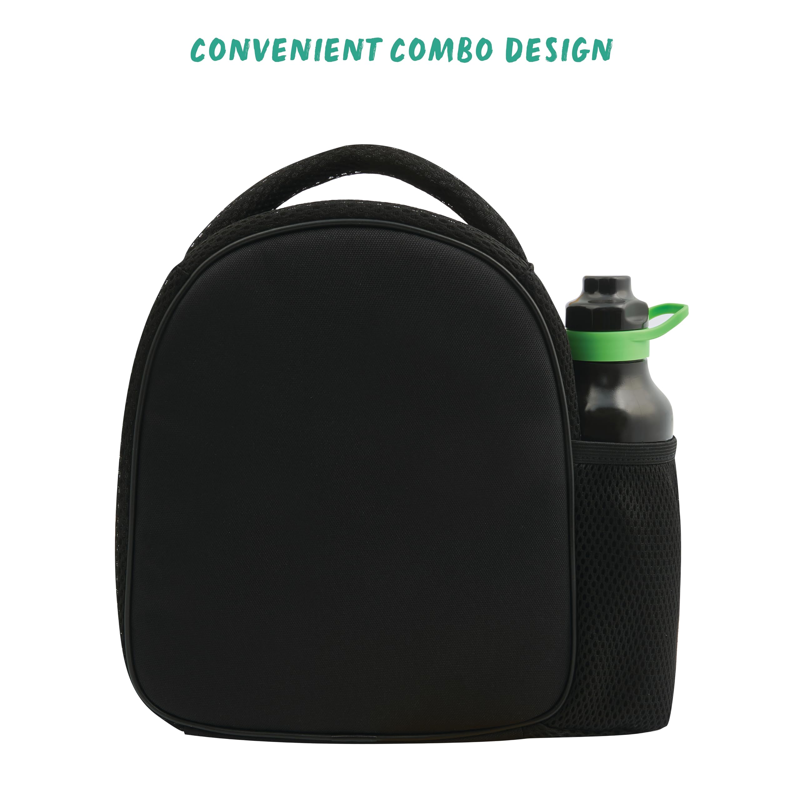 Polar Gear Football Energy Insulated Lunch Bag with 600ml Water Bottle | Black Polyester 5