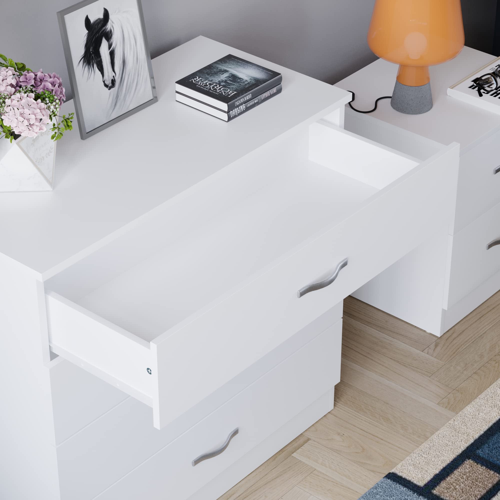 Vida Designs Riano 4 Drawer Chest of Drawers | MDF & Chipboard | White Finish 4