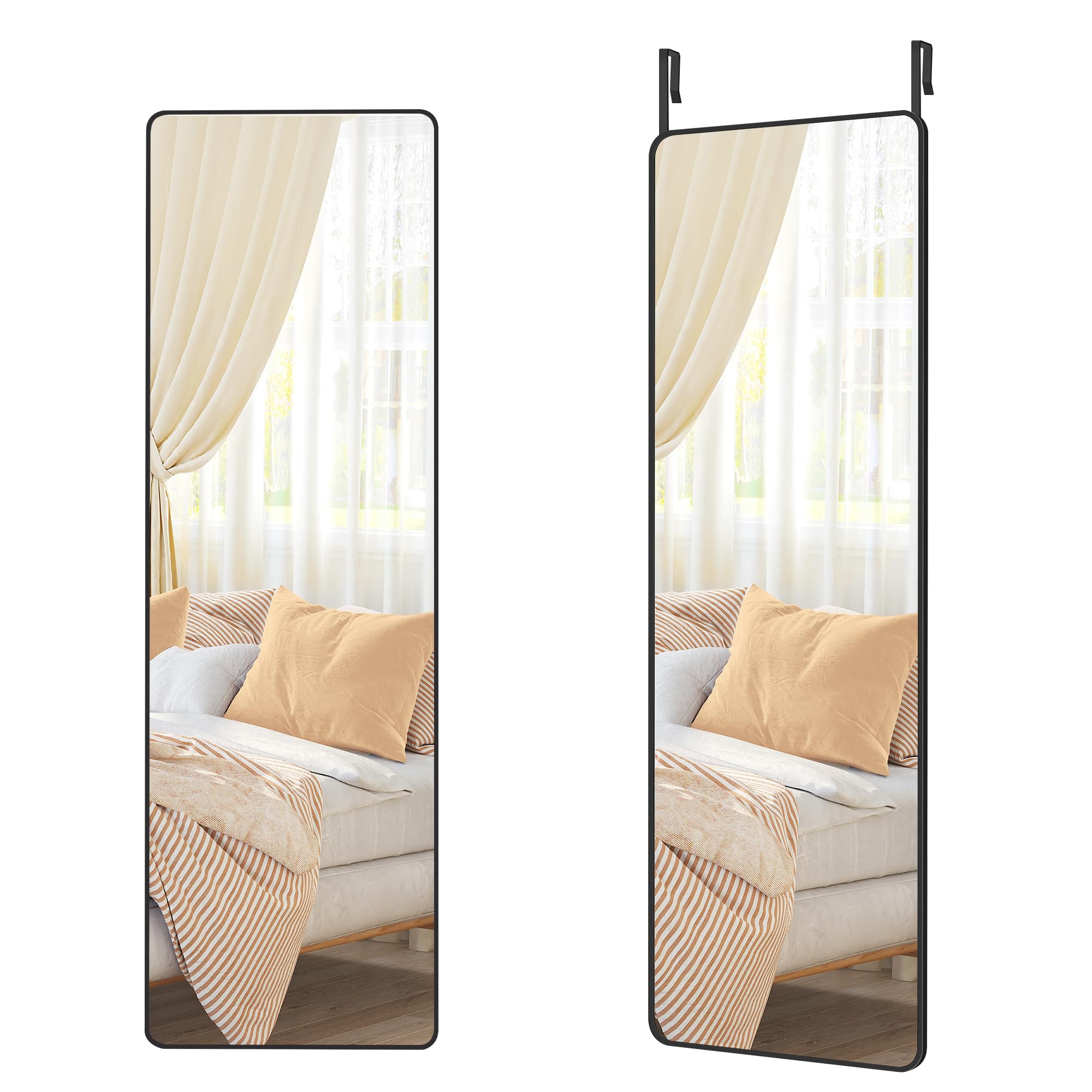 SONGMICS Full-Length Hanging Mirror - 120 x 40 cm Rectangular, Ink Black | Tempered Glass 1