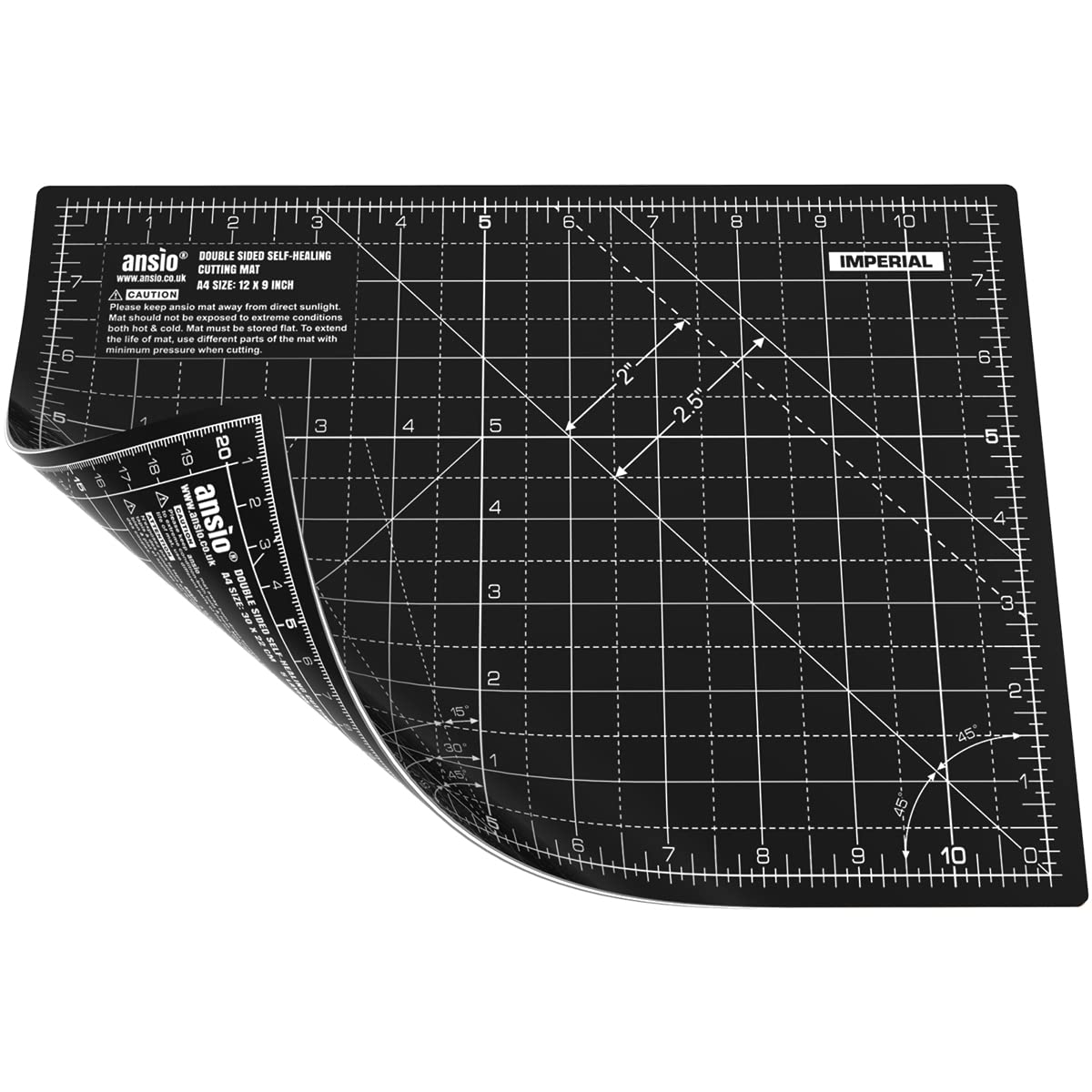 ANSIO Self Healing Craft Cutting Mat - A4 Double Sided, 5 Layers, 3mm Thick | Quilting & Crafting