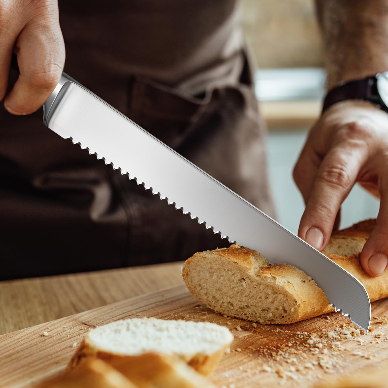 SHAN ZU 8-inch Serrated Bread Knife | German Stainless Steel | Pakkwood Handle | SZCS-2017-012 8