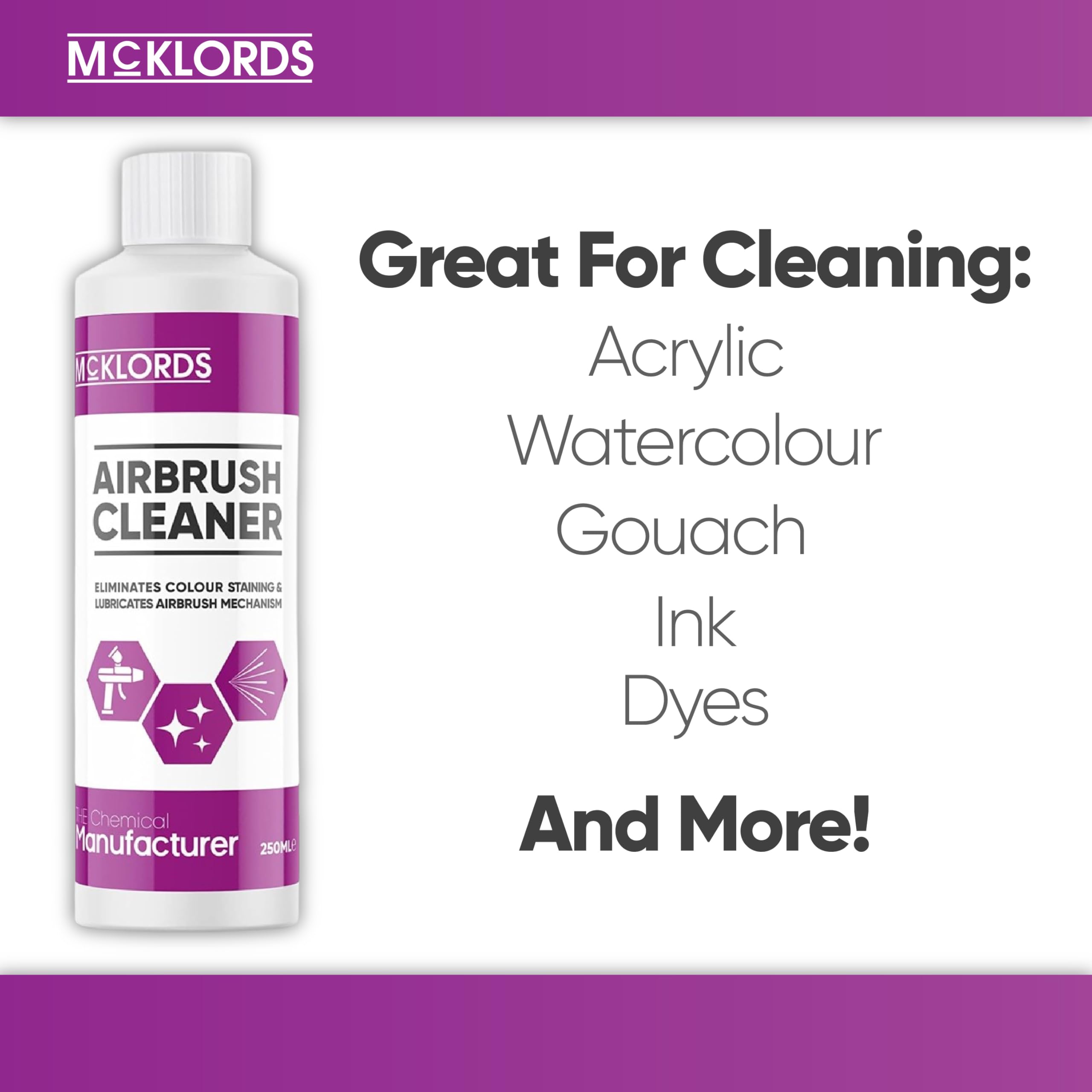 McKLords Airbrush Cleaning Solution - High-Strength General Purpose Cleaner | 250 ml Liquid 8