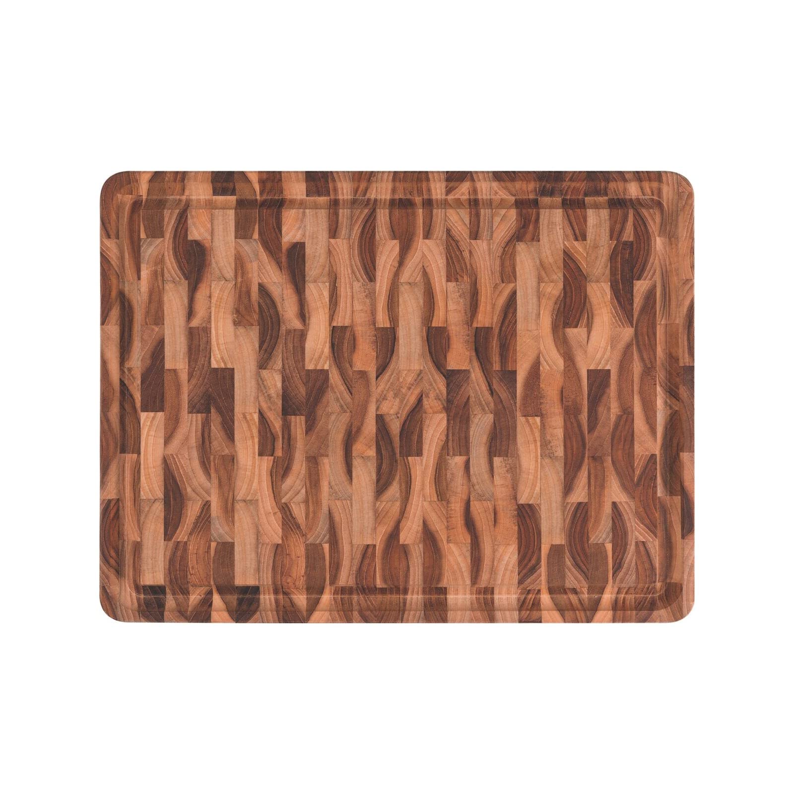 Tramontina Premium Teak Wood End Grain Chopping Board - 45x34x3cm | Juice Rim 2