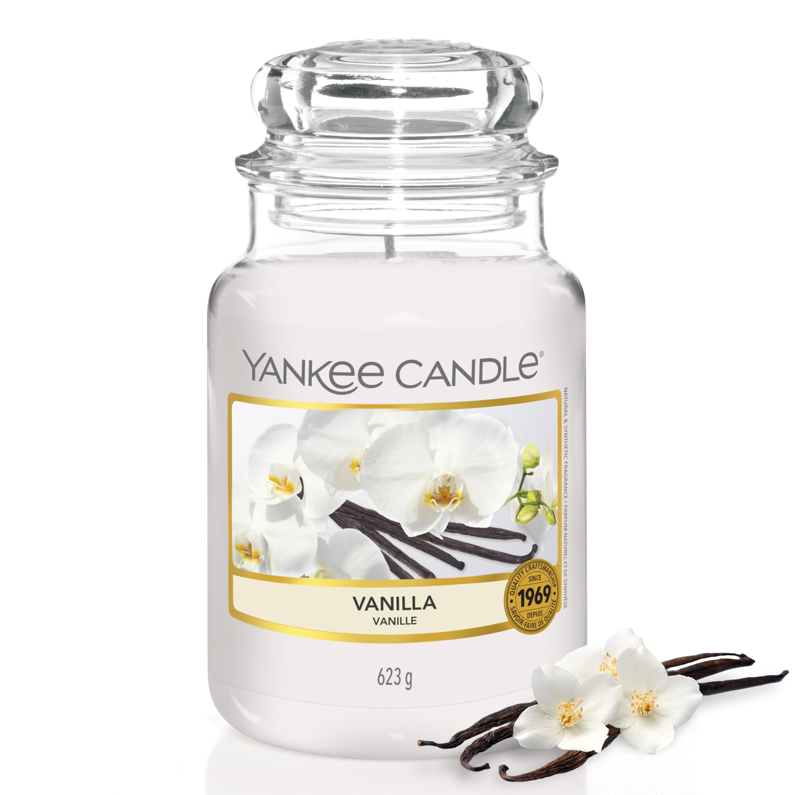 Yankee Candle Vanilla Scented Candle - Large Jar | Up to 150 Hours Burn Time | 623g 1