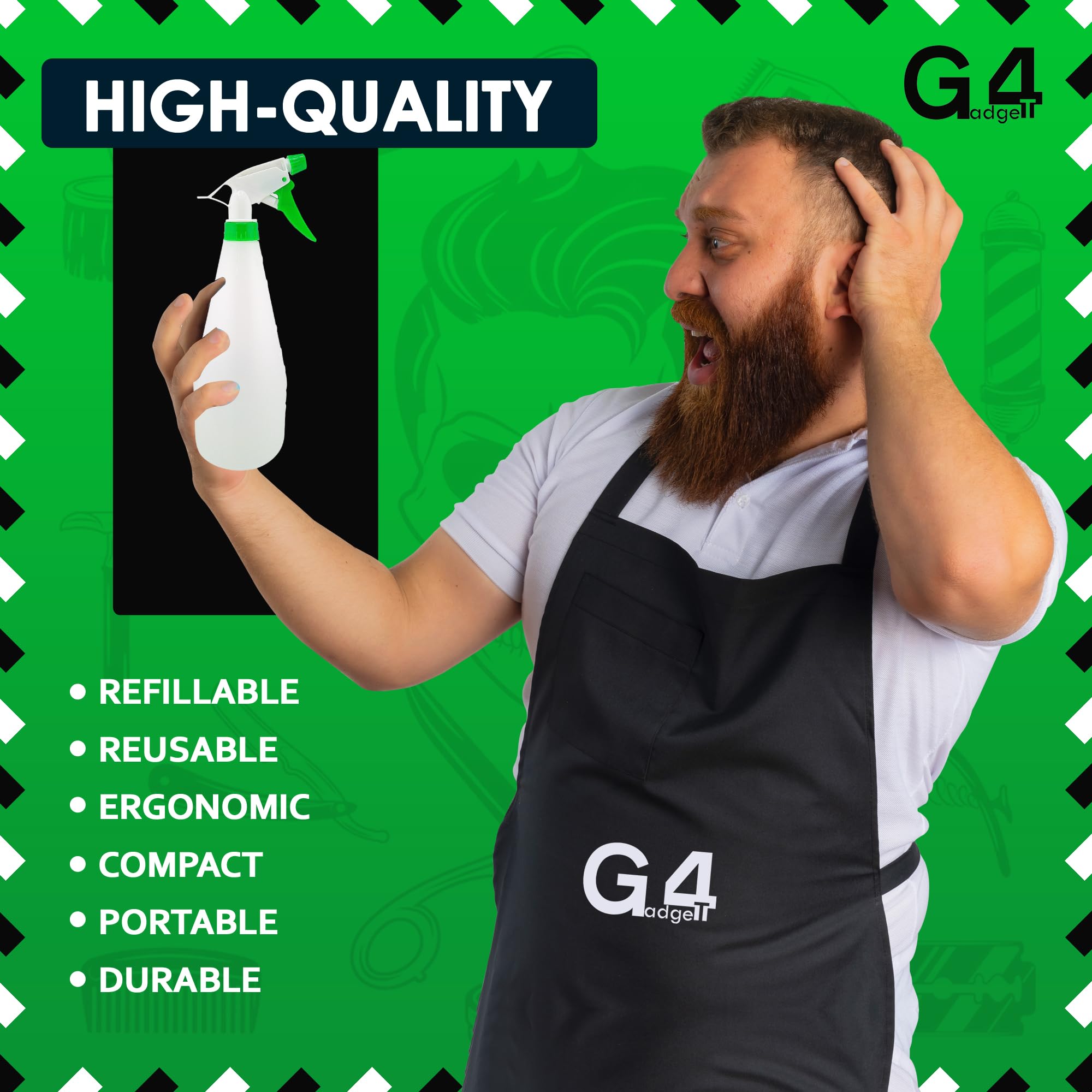 G4GADGET 900ml Spray Bottle - Durable Plastic for Cleaning, Gardening & Hair Misting | Adjustable Trigger 5