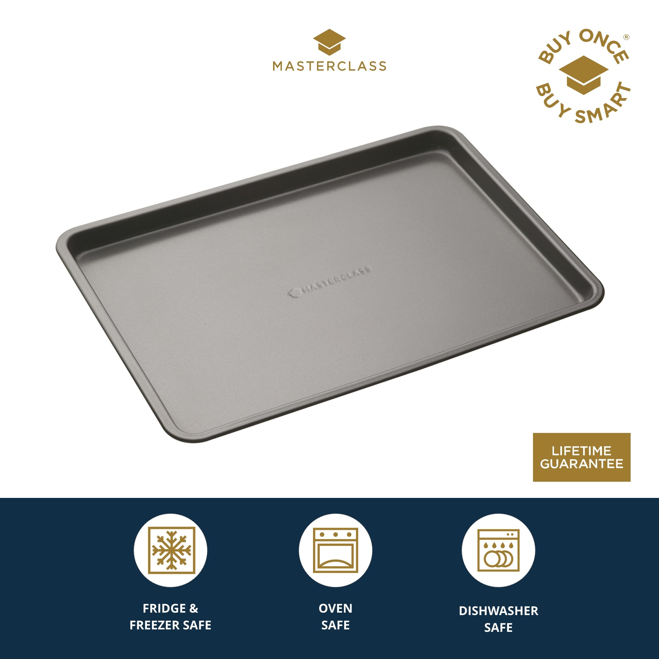 MasterClass Carbon Steel Non-Stick Baking Sheet | 35x25cm | Oven Safe to 220°C 3