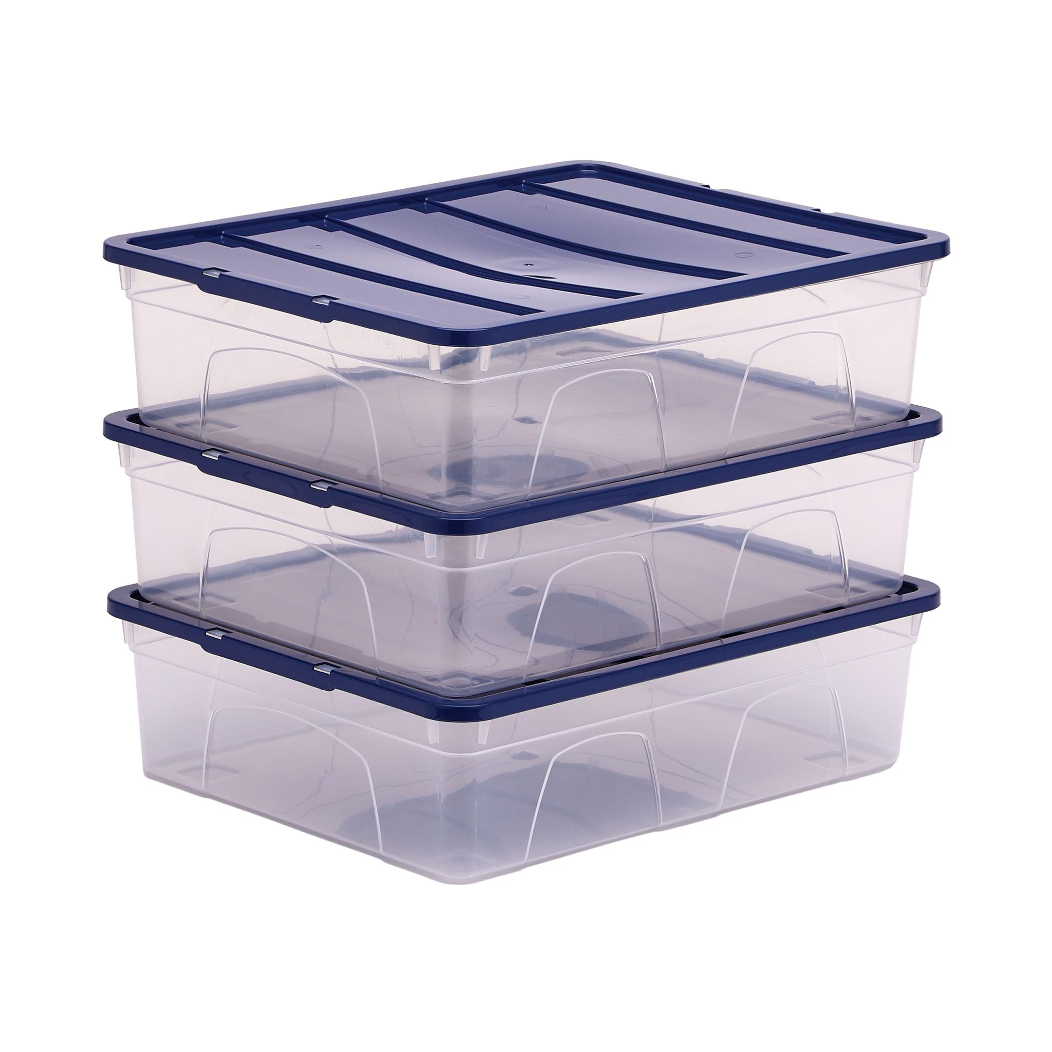 BANKERS BOX 12L Plastic Storage Box 3-Pack | Stackable & Nesting | BPA-Free Lids