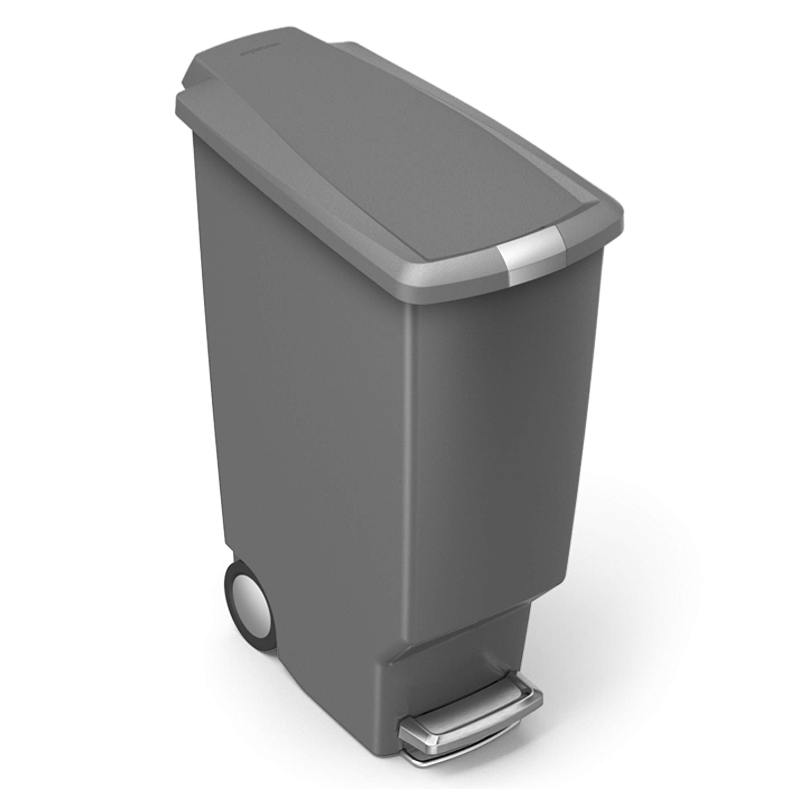 simplehuman CW1363 40L Slim Kitchen Pedal Recycling Bin with Lid Lock | Grey 3