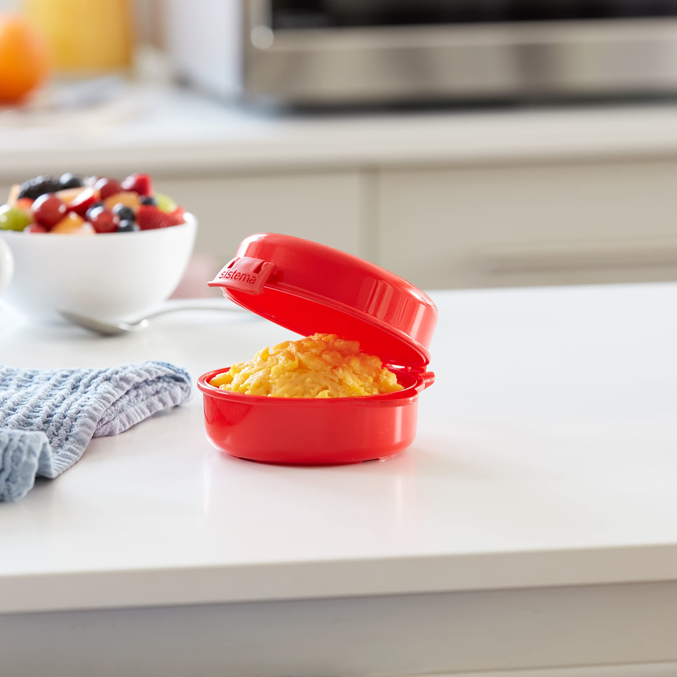 Sistema Easy Eggs Microwave Egg Cooker - 270 ml Capacity | Steam Release Vent | Red | 1 Count 8