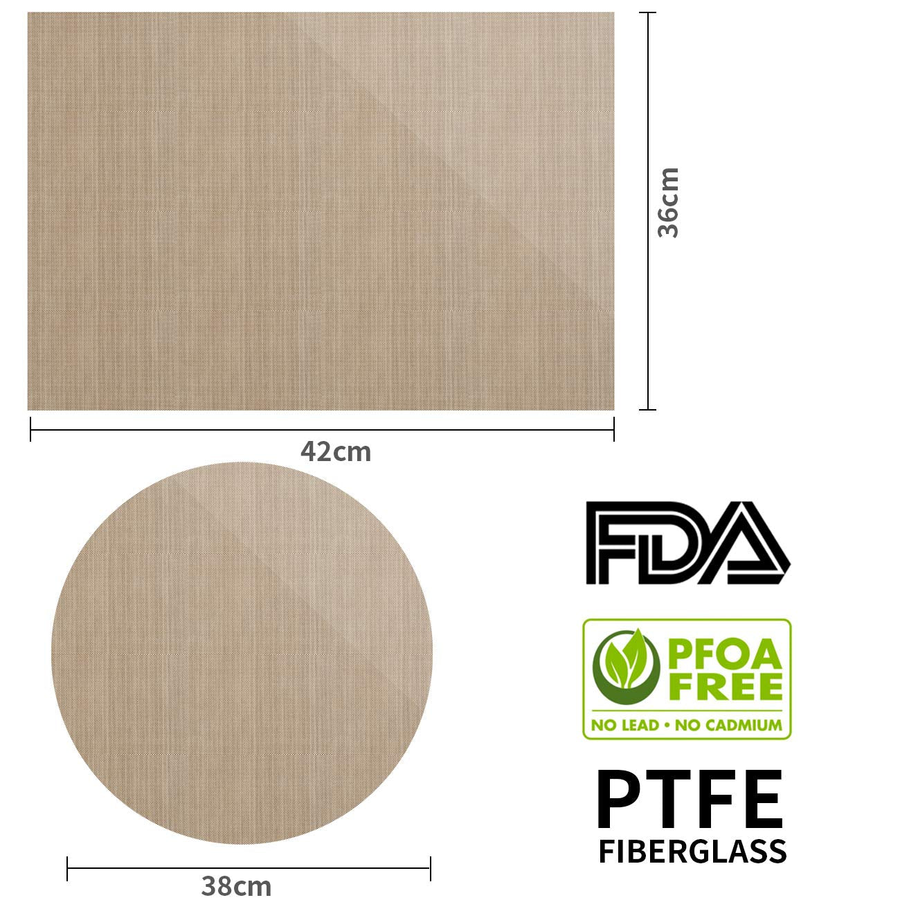 Homealexa Reusable Non-Stick Baking Mat Sheet - PTFE/Teflon, Heat Resistant up to 500°F, 42x36 cm 6