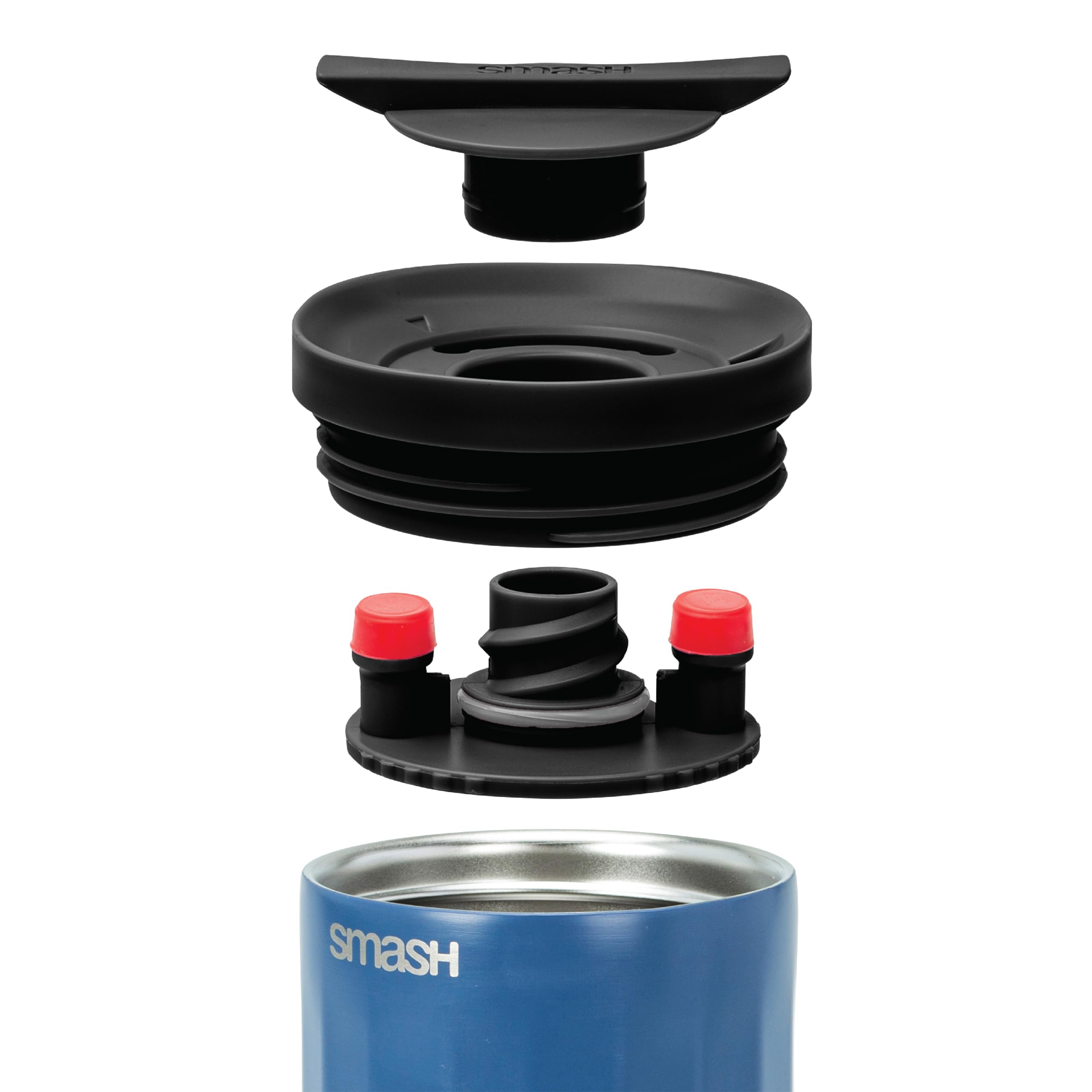 Smash Linear Stainless Steel Twist & Lock Travel Coffee Mug - 355ml Blue 5