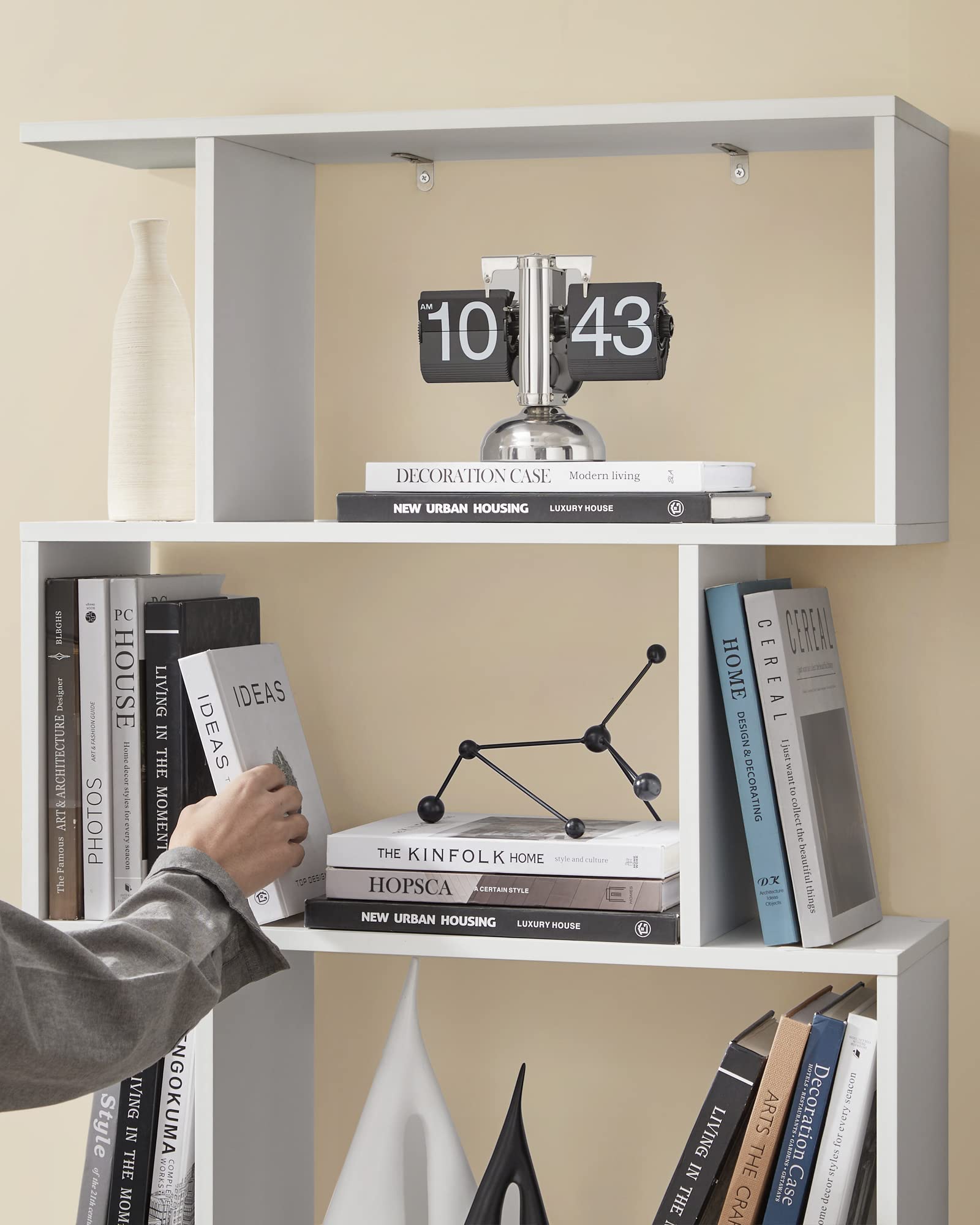 VASAGLE 6-Tier Bookcase - Freestanding Storage Shelf | 24 x 70 x 191.6 cm | Matte White LBC61WT 5