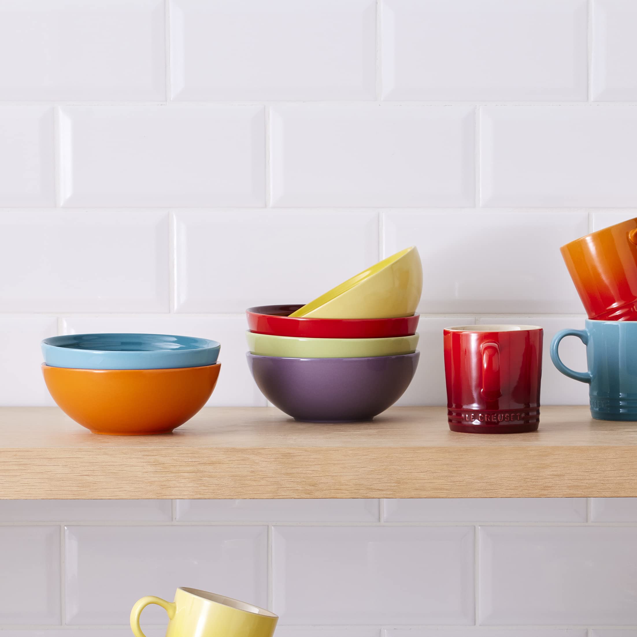 Le Creuset Stoneware Cereal Bowl Set - 6 Pieces, 650 ml Capacity, Rainbow Colors 2
